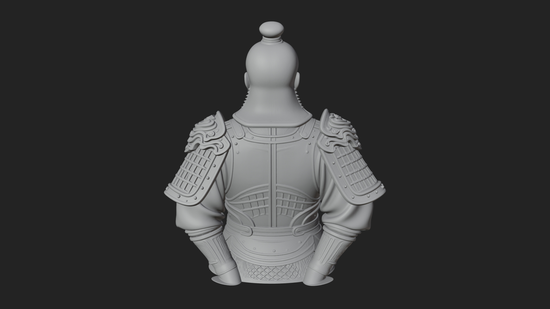 Chinese General Armor Bust Design 13 3D Print Model 3D Model