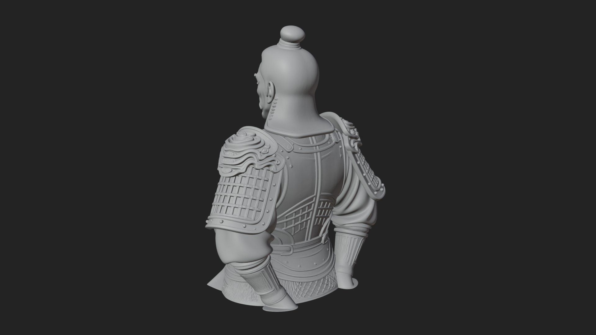Chinese General Armor Bust Design 13 3D Print Model 3D Model