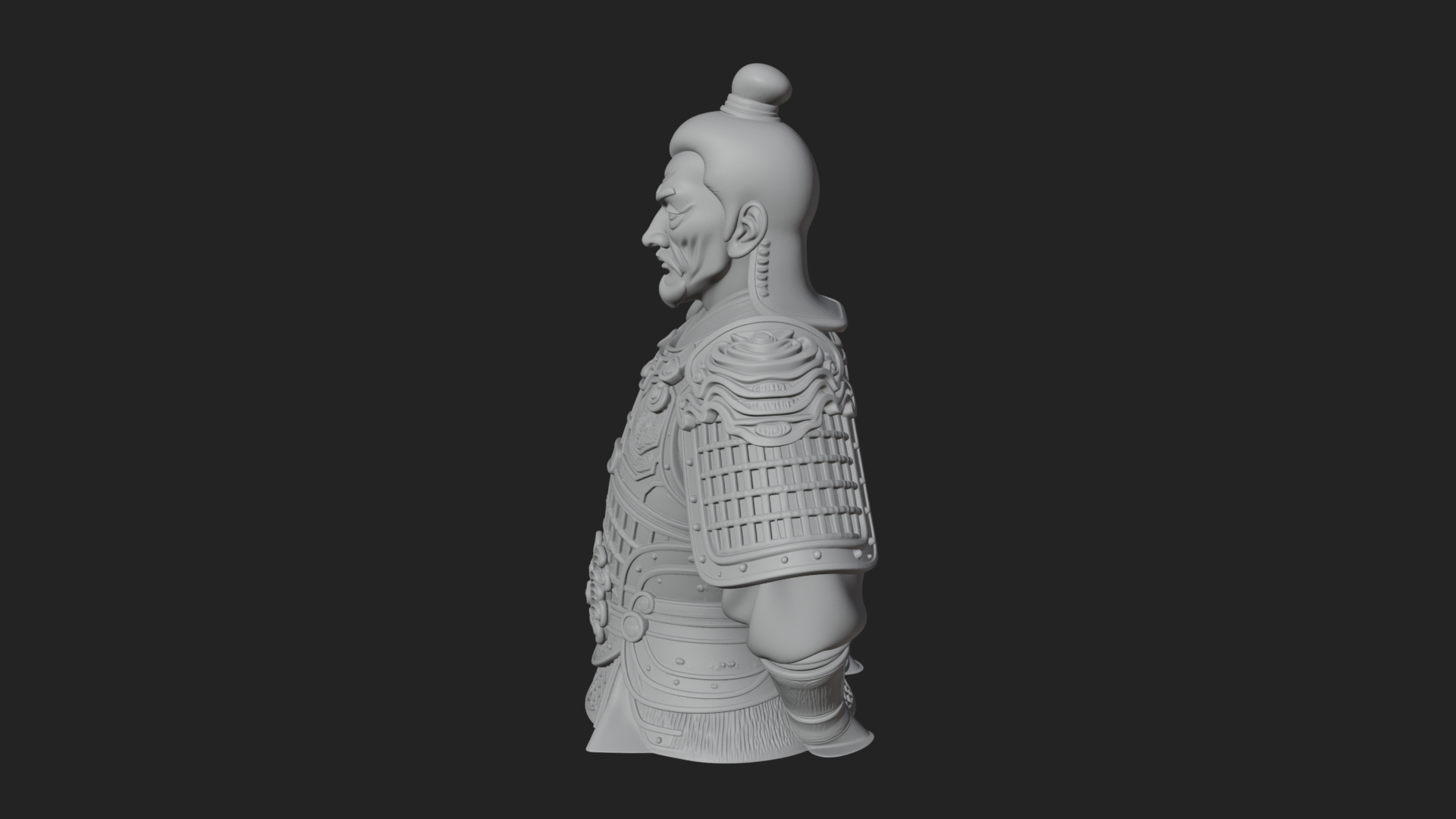 Chinese General Armor Bust Design 13 3D Print Model 3D Model