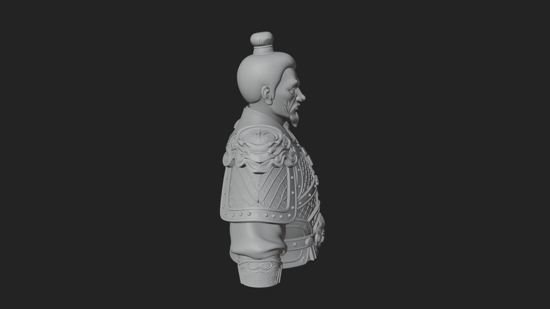 Chinese General Armor Bust Design 14 3D Print Model 3D Model