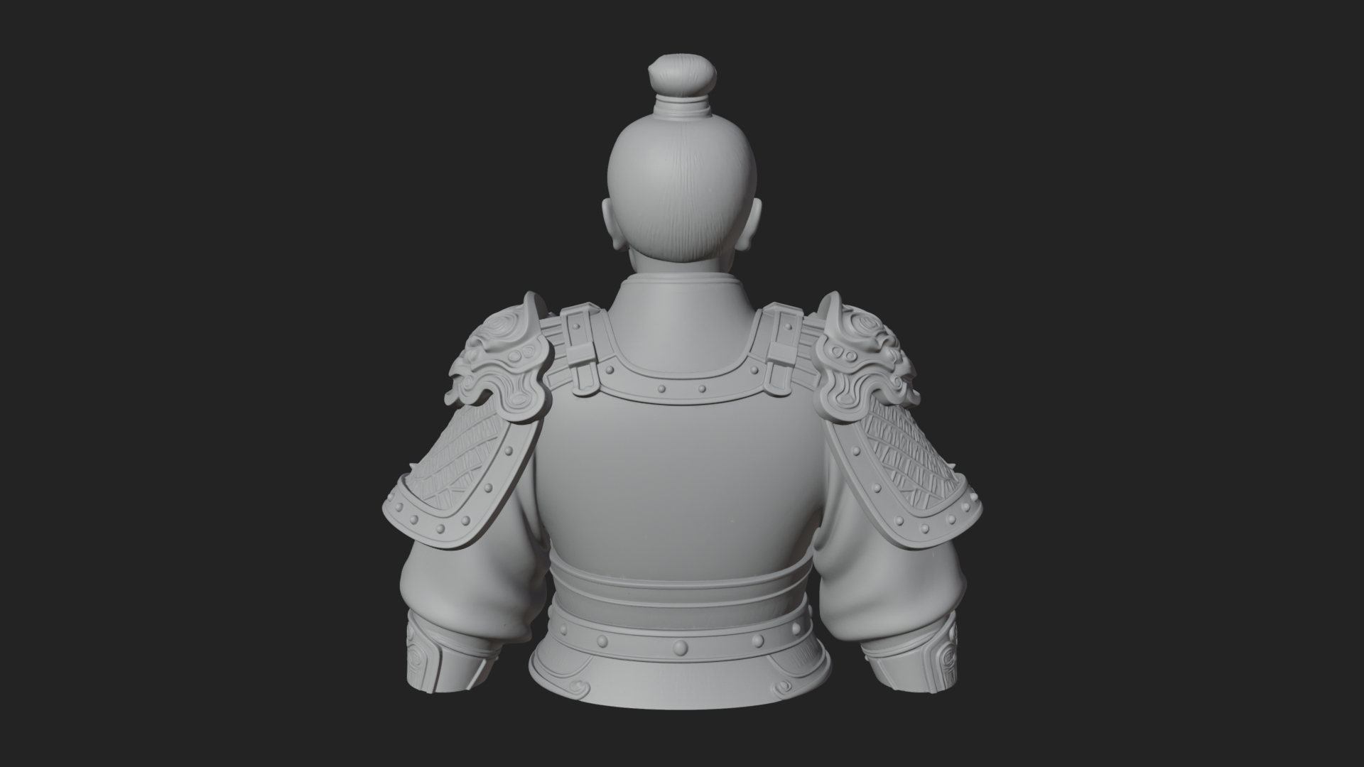 Chinese General Armor Bust Design 14 3D Print Model 3D Model