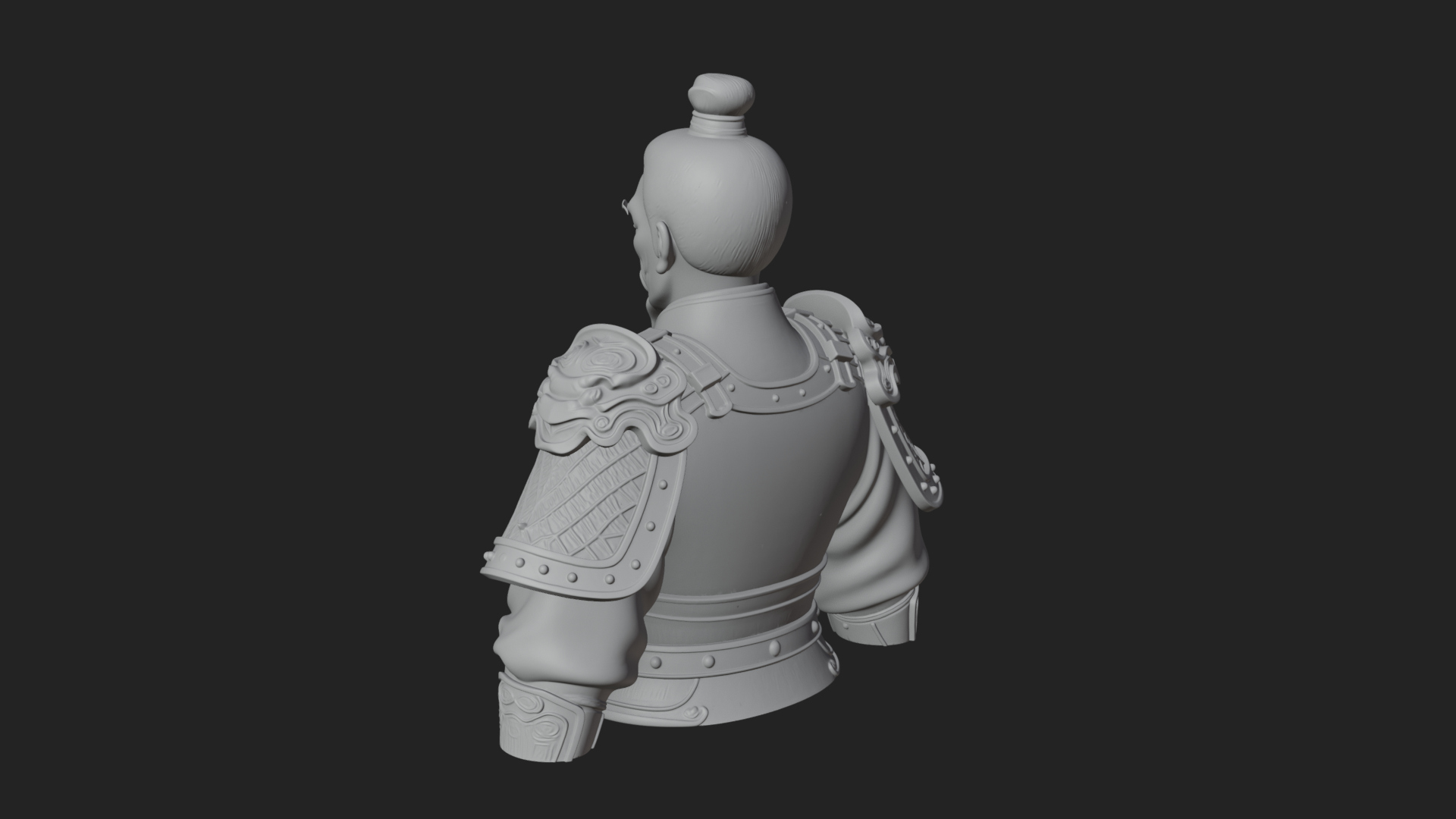 Chinese General Armor Bust Design 14 3D Print Model 3D Model