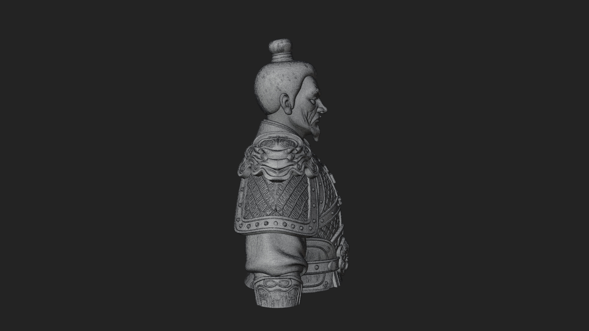 Chinese General Armor Bust Design 14 3D Print Model 3D Model