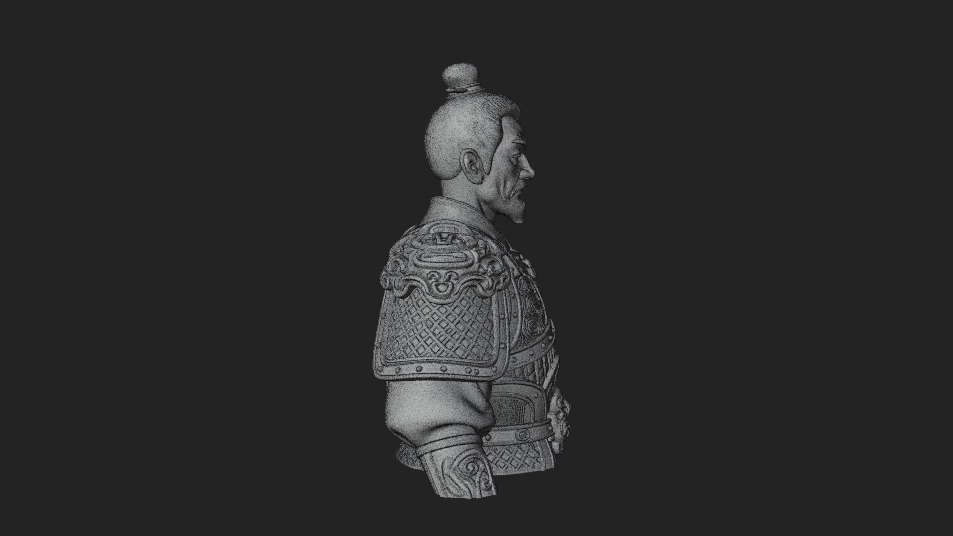 Chinese General Armor Bust Design 15 3D Print Model 3D Model