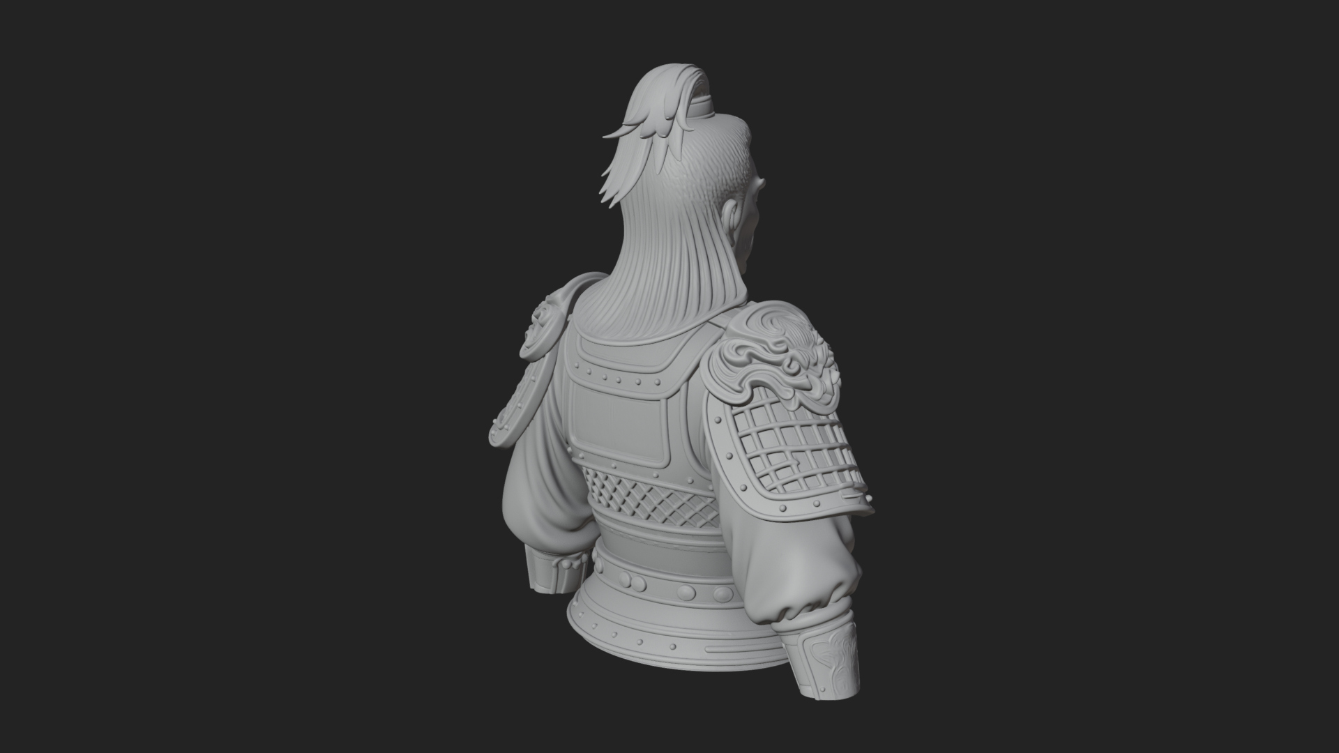 Chinese General Armor Bust Design 16 3D Print Model 3D Model