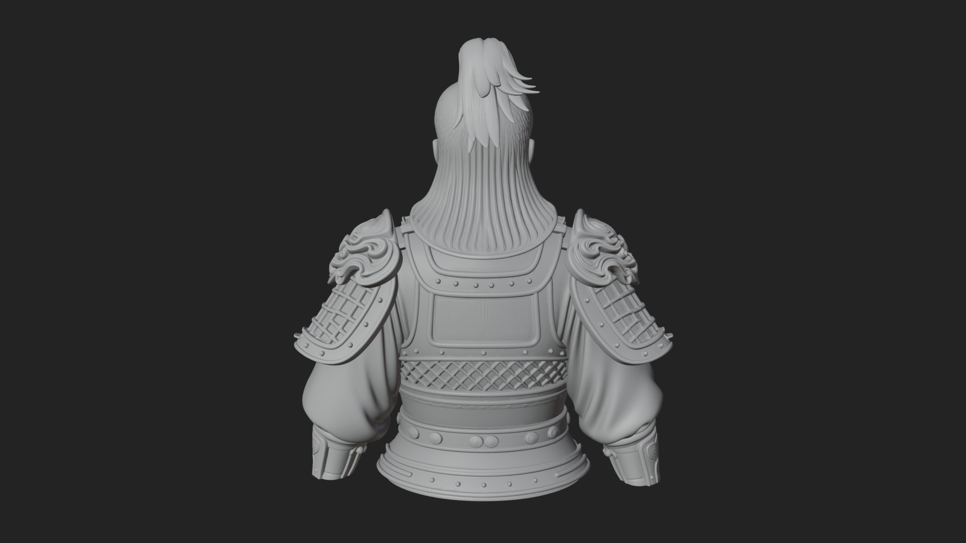 Chinese General Armor Bust Design 16 3D Print Model 3D Model