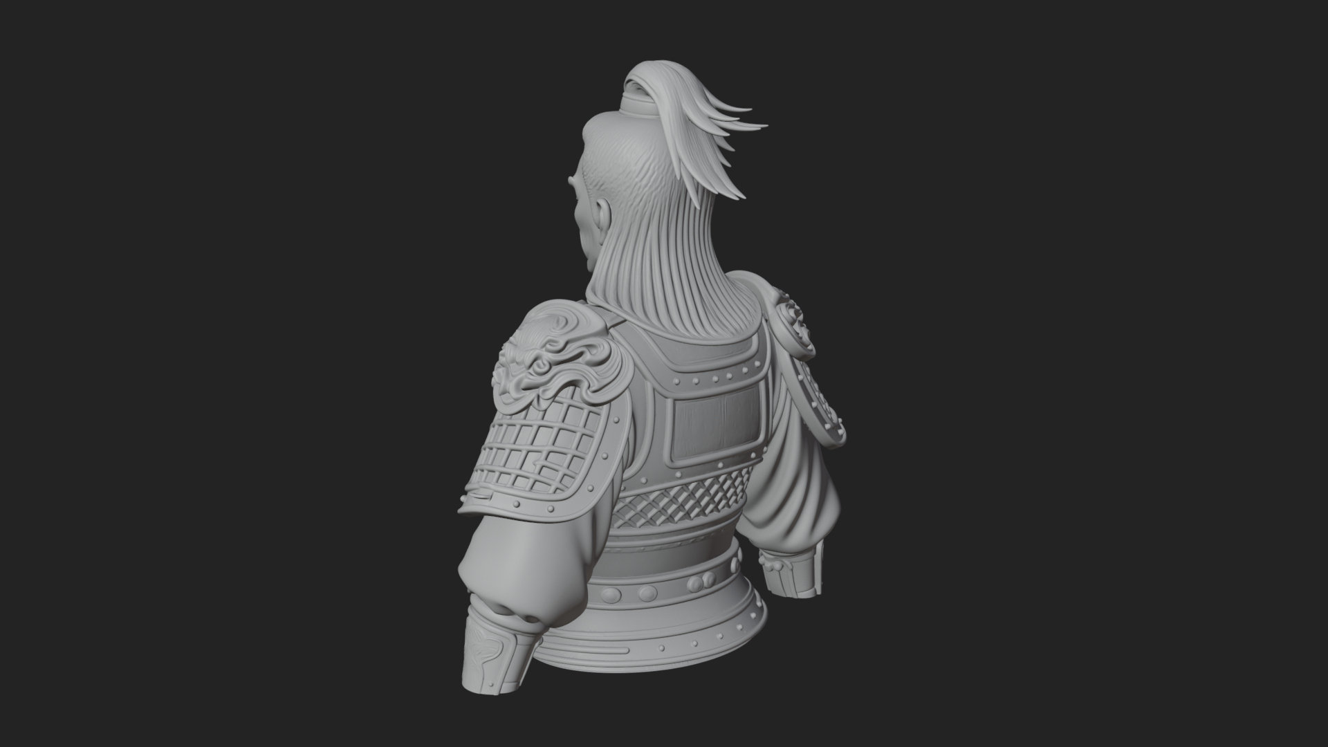Chinese General Armor Bust Design 16 3D Print Model 3D Model