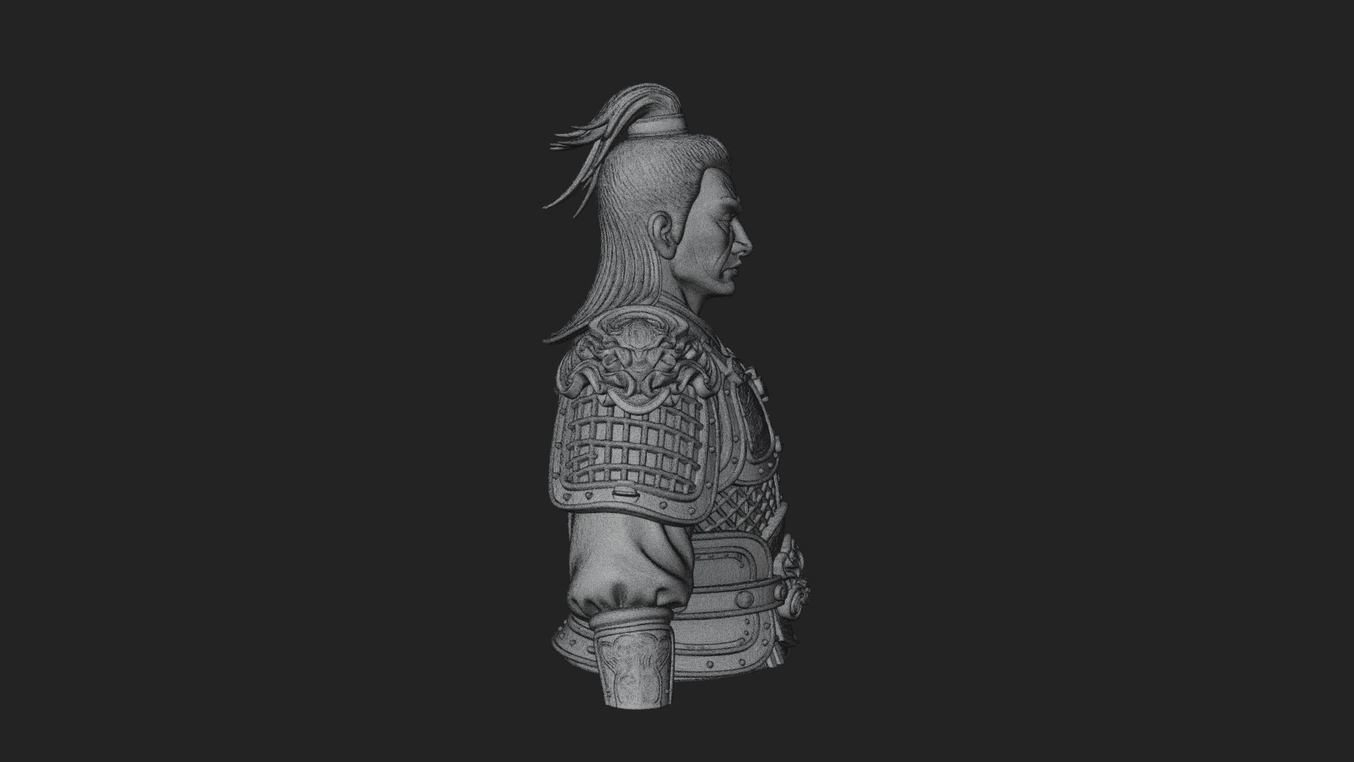 Chinese General Armor Bust Design 16 3D Print Model 3D Model