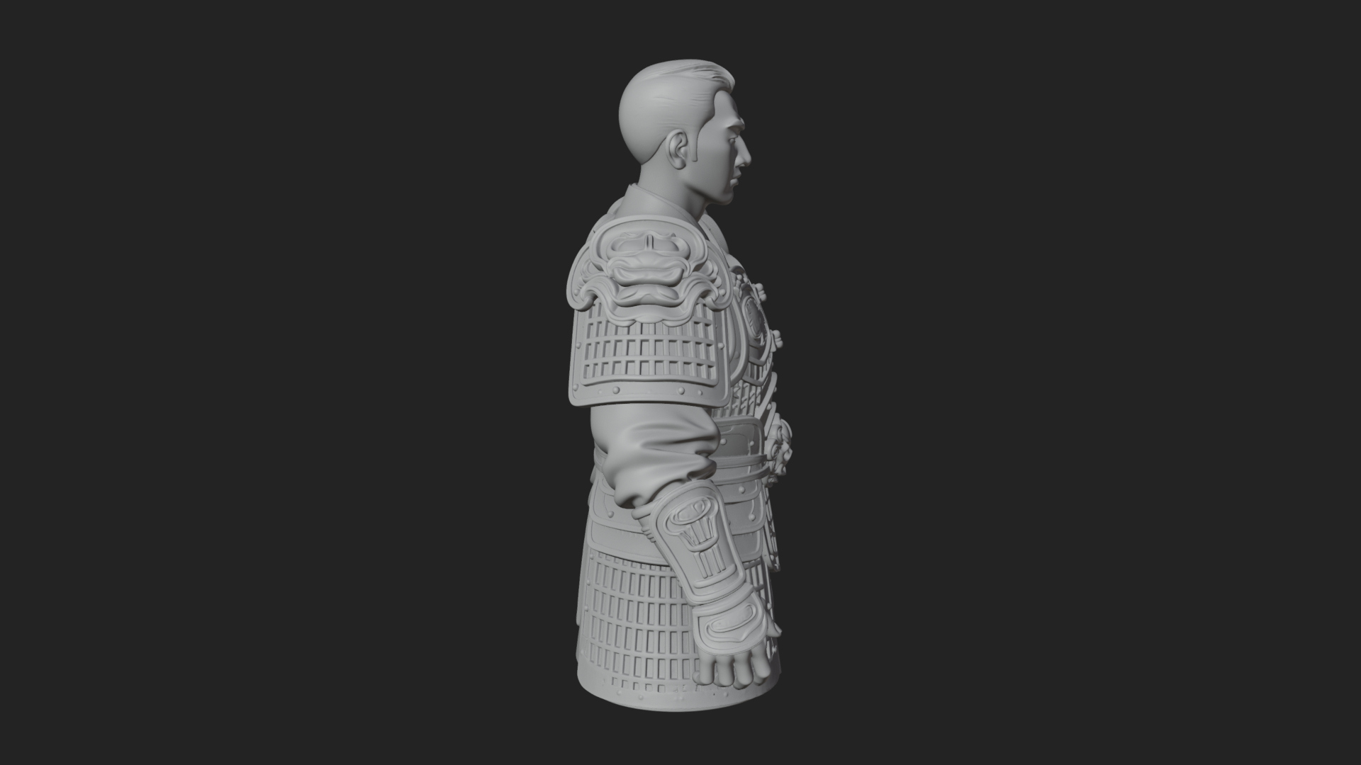 Chinese General Armor Bust Design 17 3D Print Model 3D Model