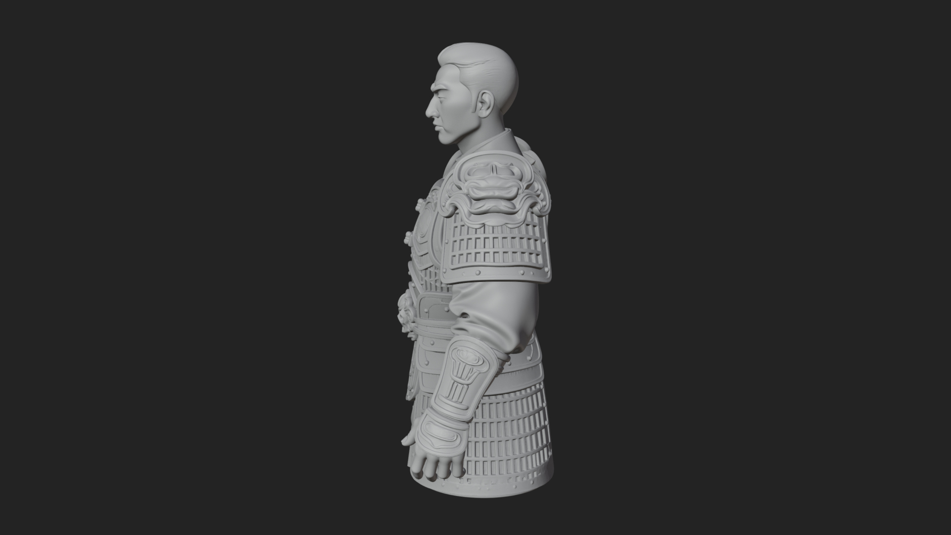 Chinese General Armor Bust Design 17 3D Print Model 3D Model