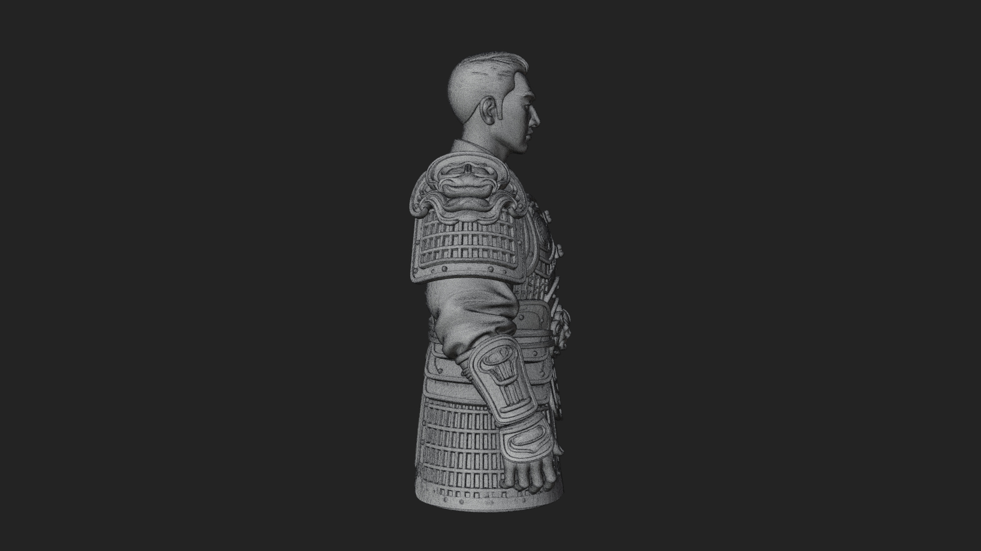 Chinese General Armor Bust Design 17 3D Print Model 3D Model