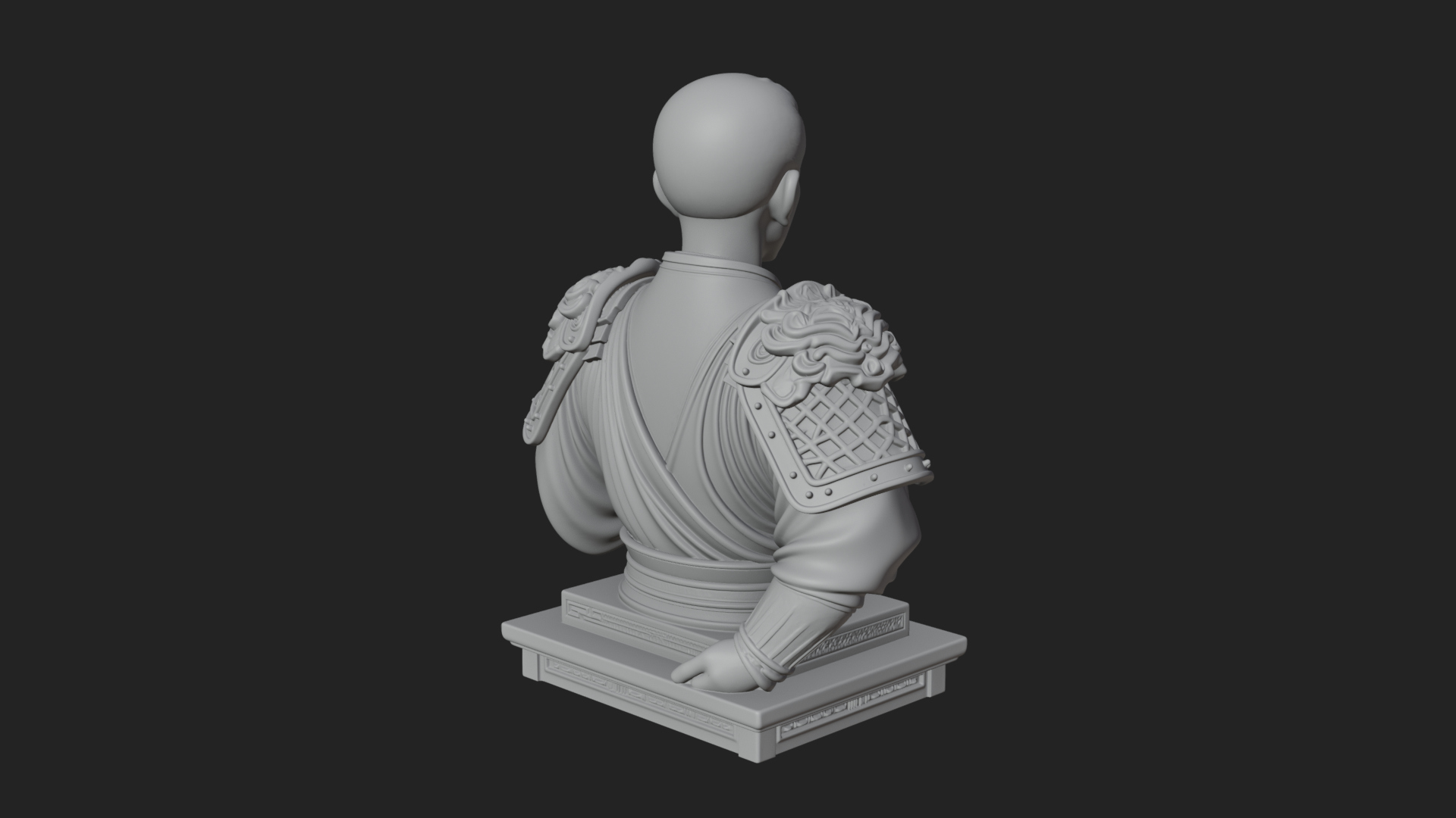 Chinese General Armor Bust Design 19 3D Print Model 3D Model