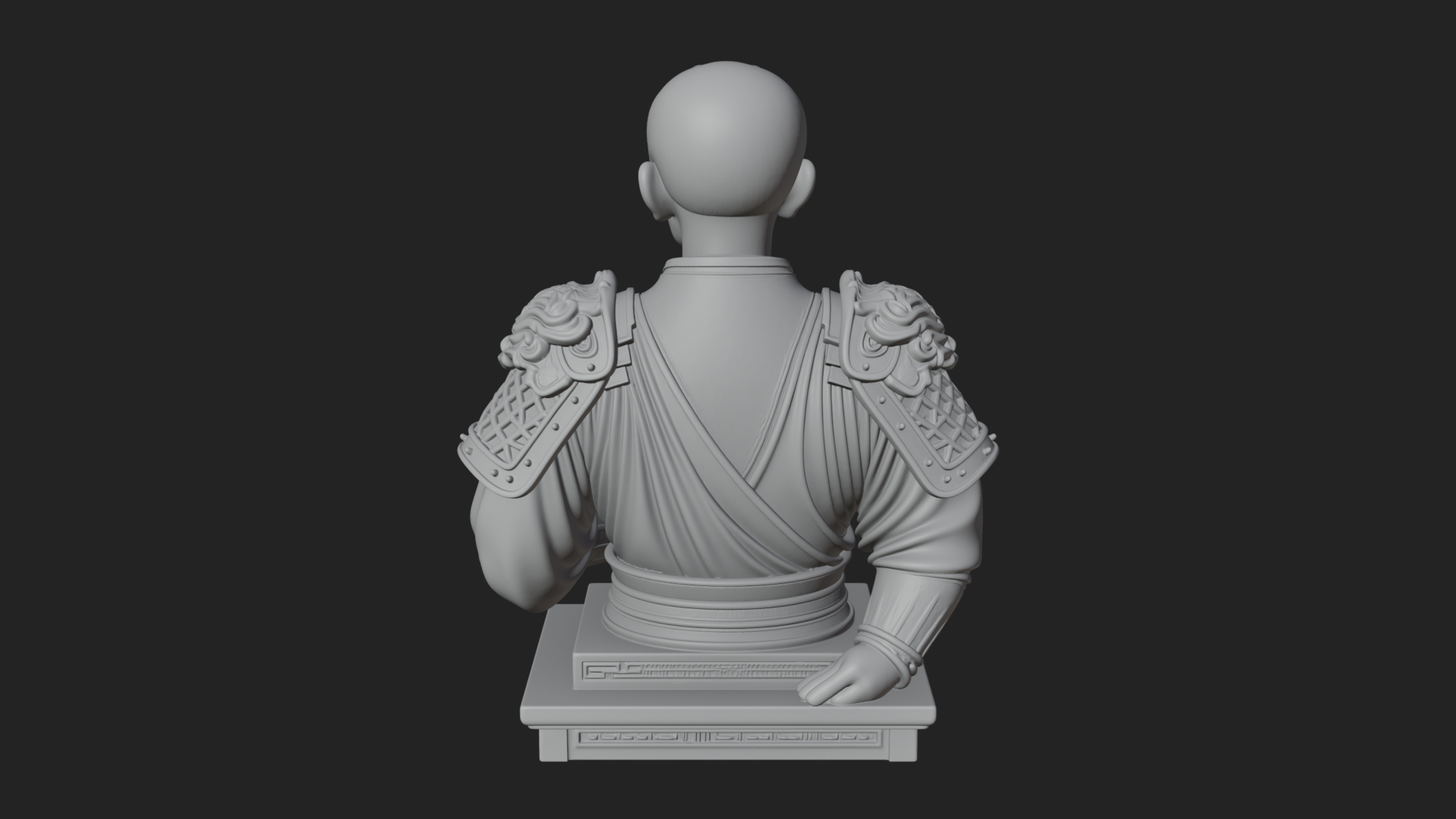 Chinese General Armor Bust Design 19 3D Print Model 3D Model