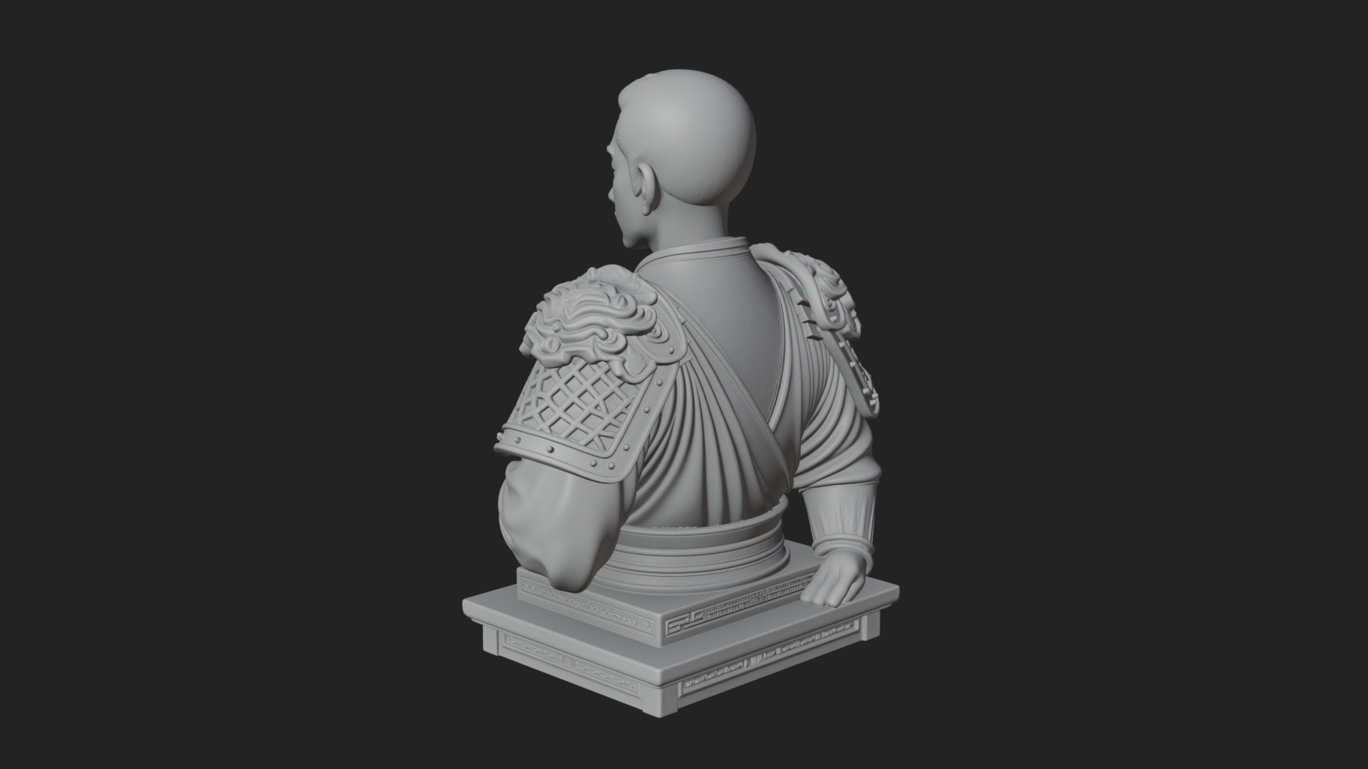 Chinese General Armor Bust Design 19 3D Print Model 3D Model