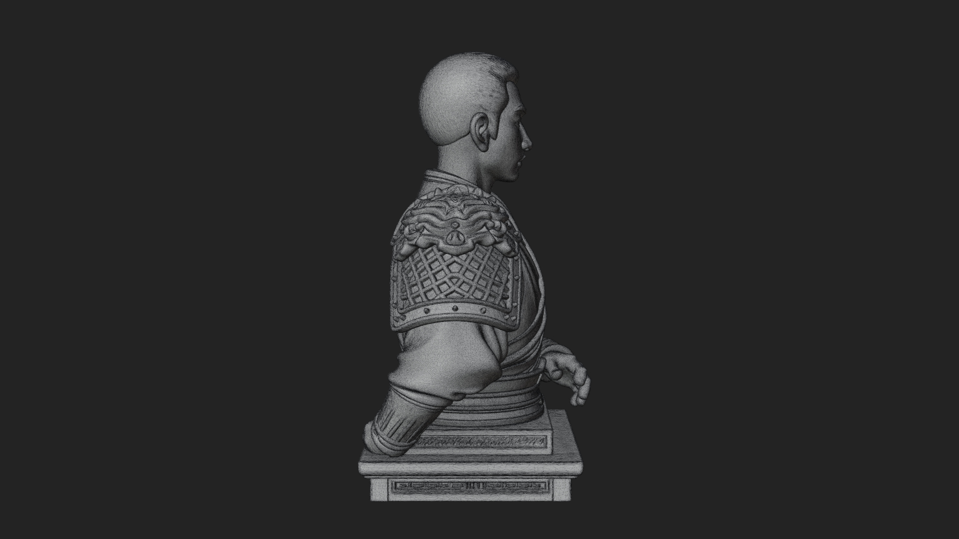 Chinese General Armor Bust Design 19 3D Print Model 3D Model