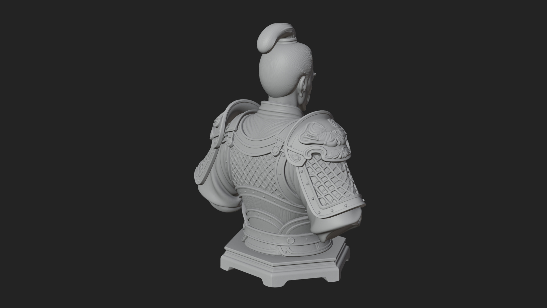 Chinese General Armor Bust Design 2 3D Print Model 3D Model