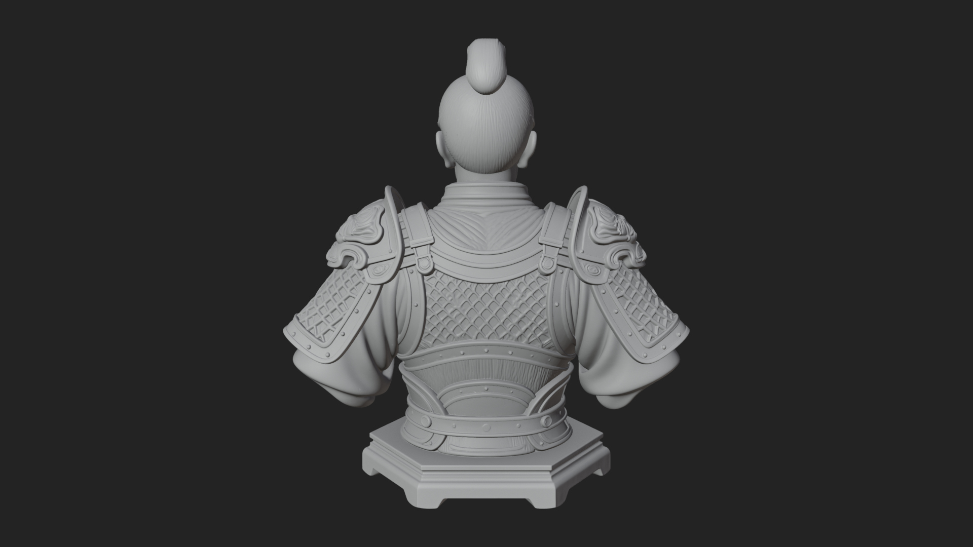 Chinese General Armor Bust Design 2 3D Print Model 3D Model