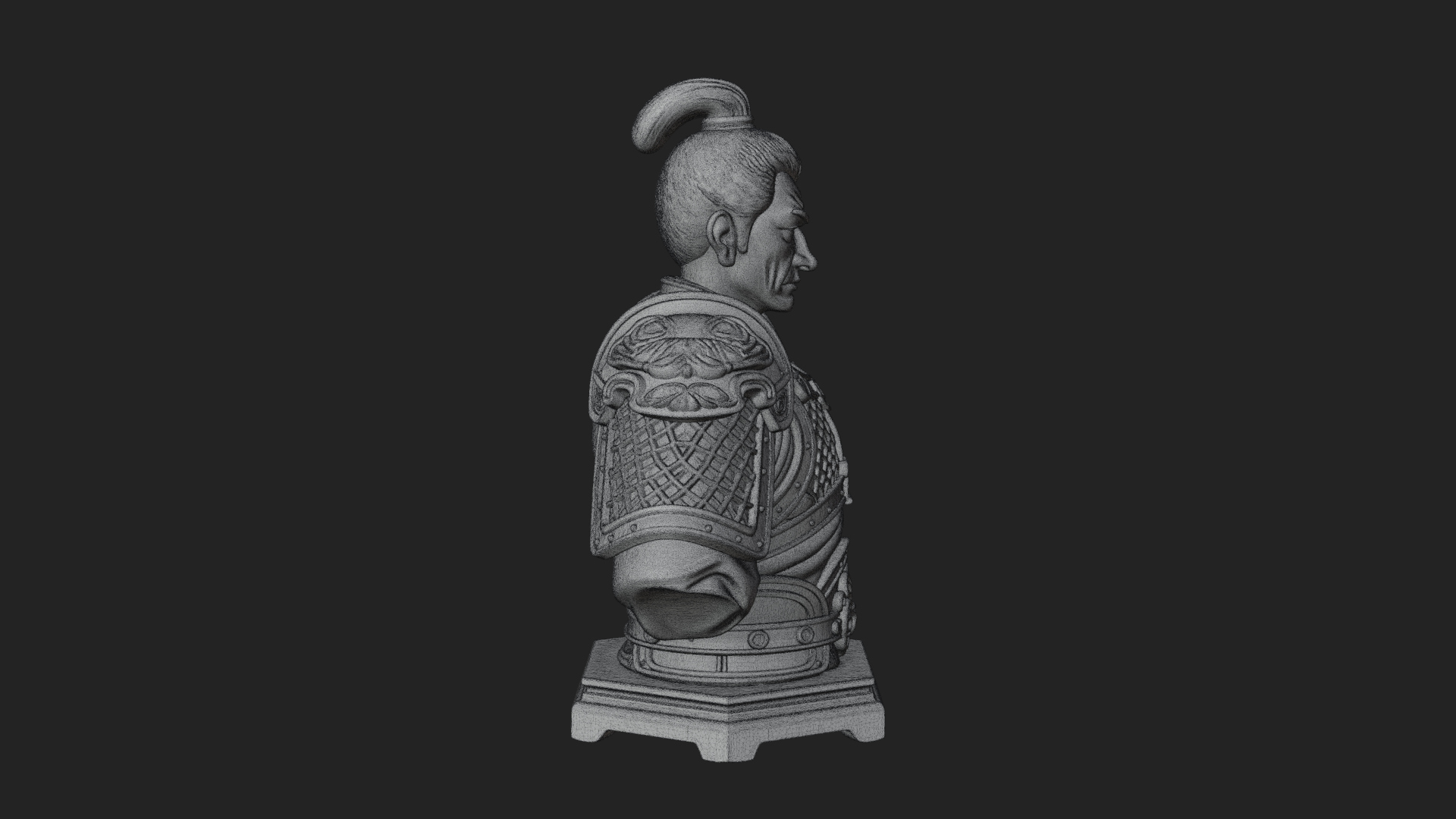 Chinese General Armor Bust Design 2 3D Print Model 3D Model