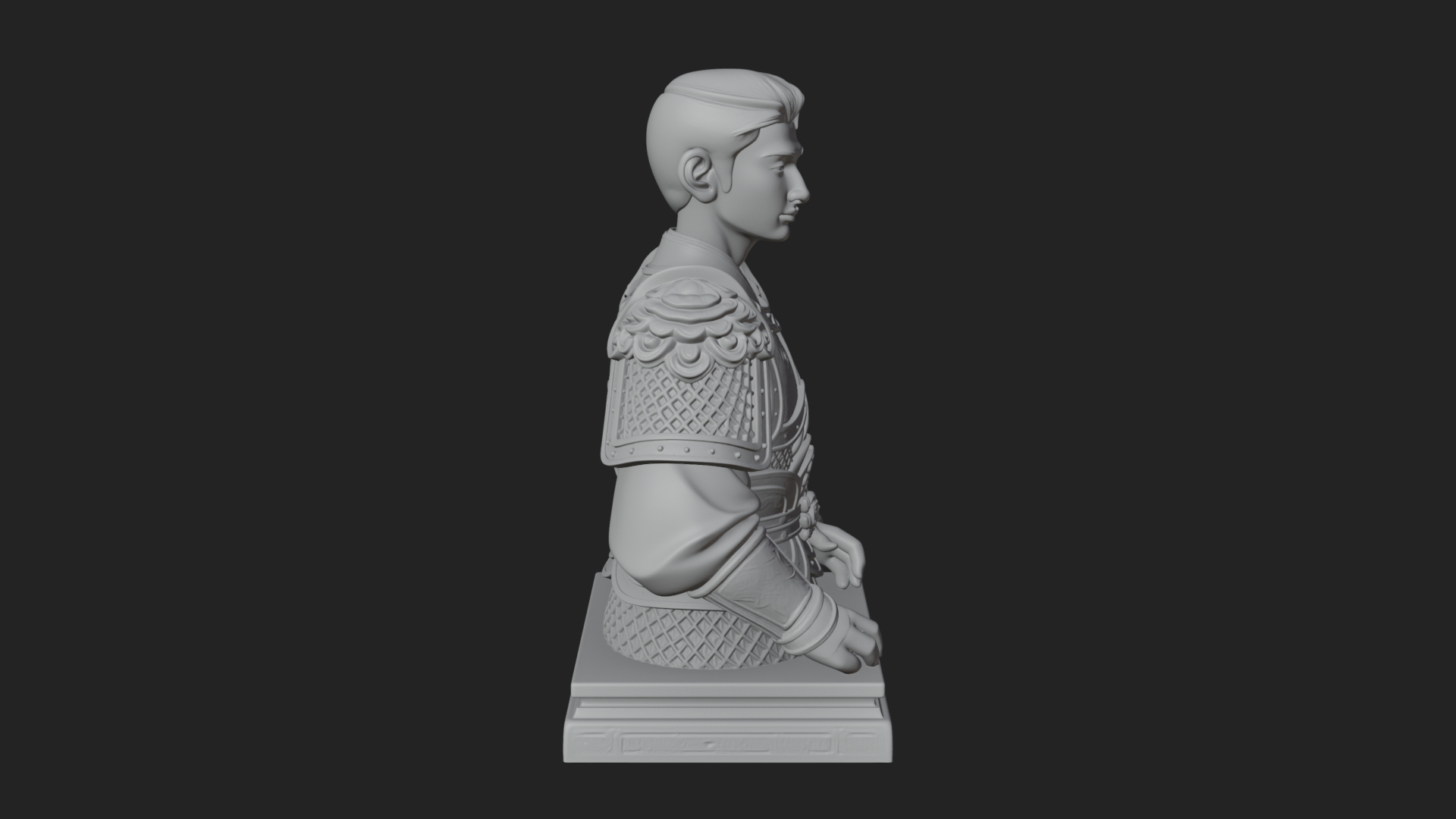 Chinese General Armor Bust Design 20 3D Print Model 3D Model