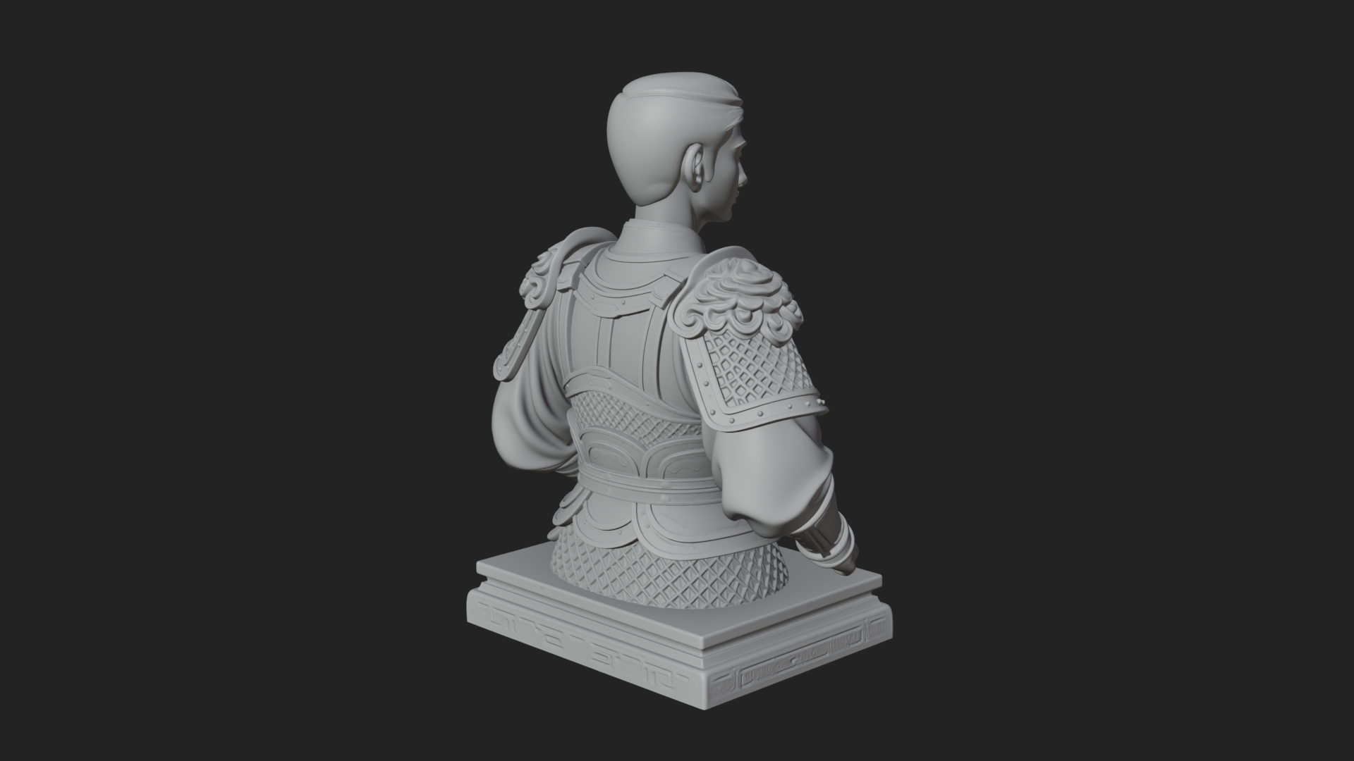 Chinese General Armor Bust Design 20 3D Print Model 3D Model