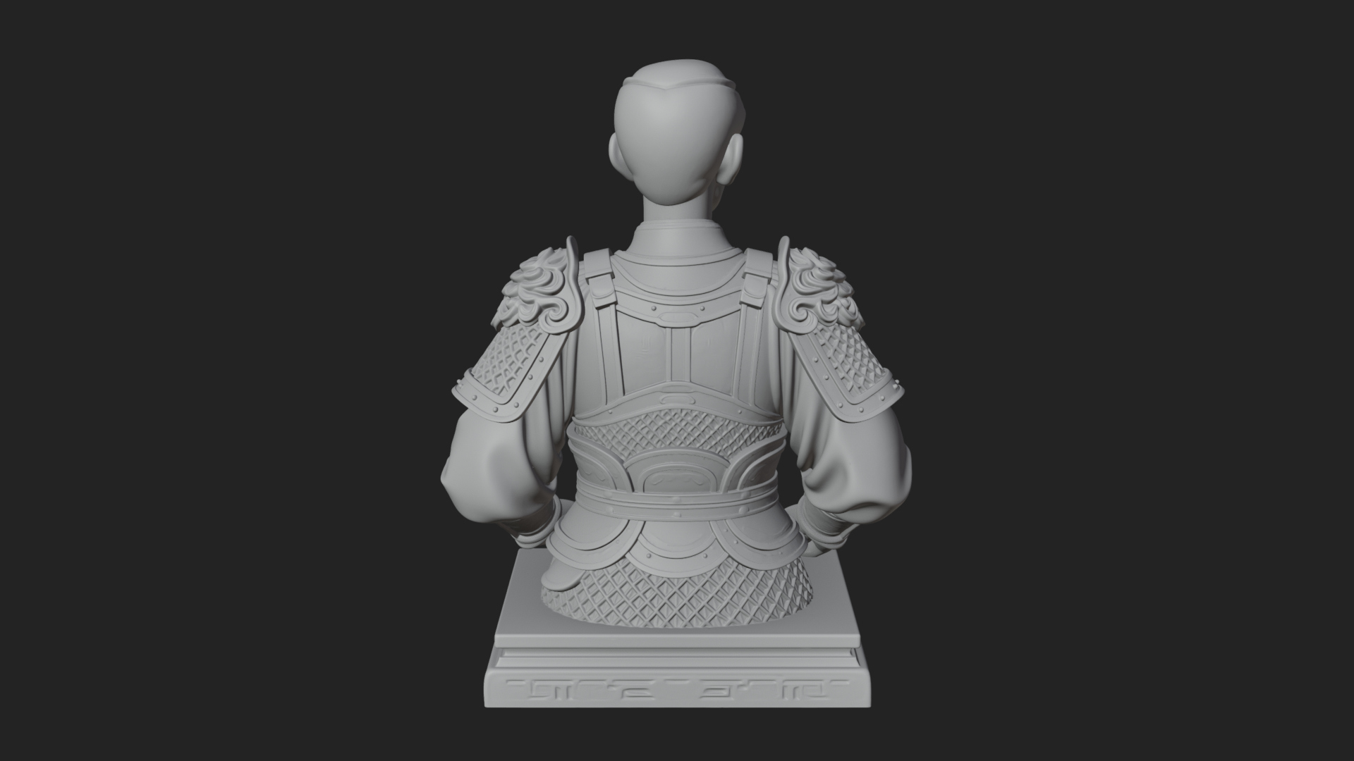 Chinese General Armor Bust Design 20 3D Print Model 3D Model