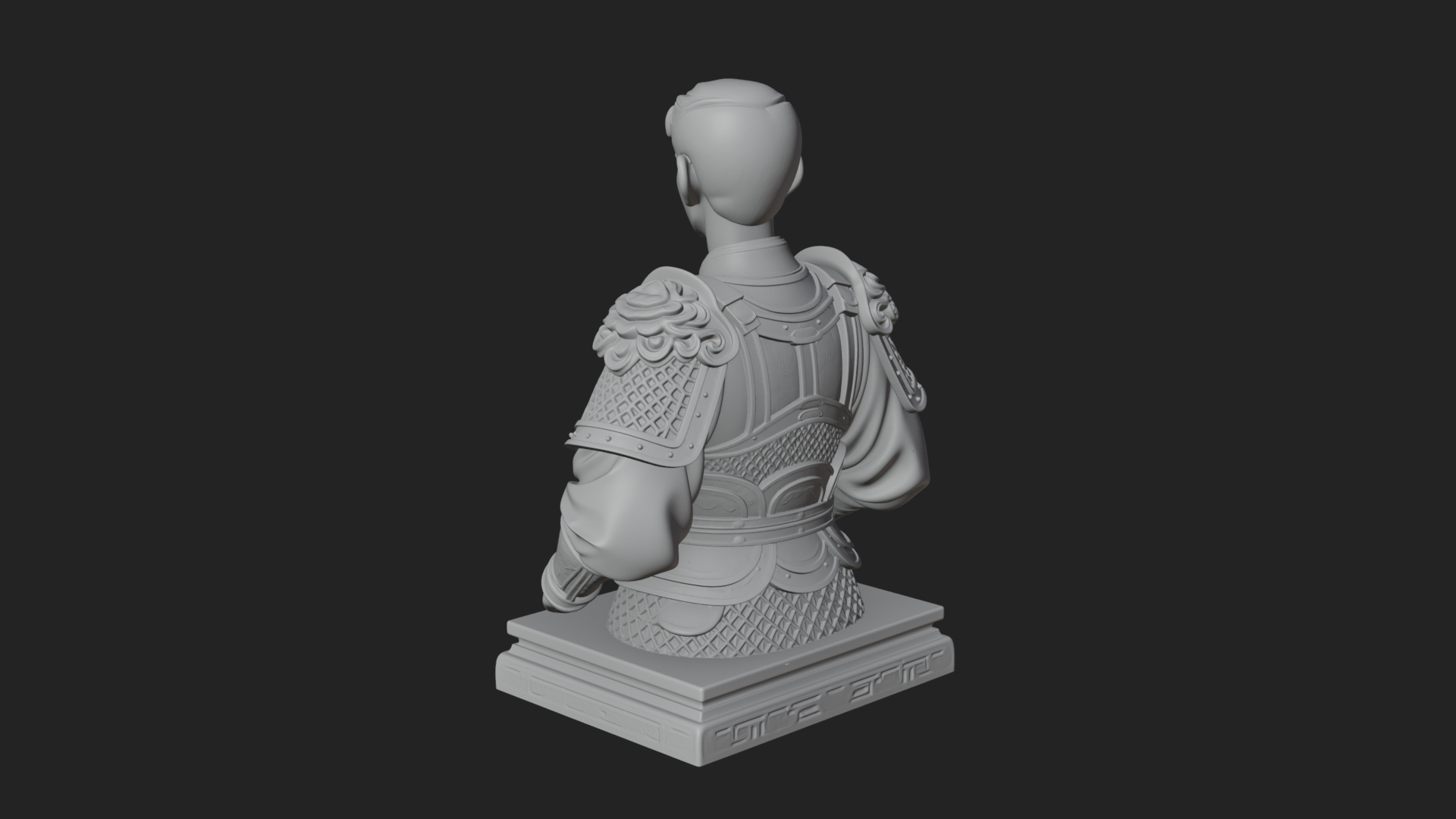 Chinese General Armor Bust Design 20 3D Print Model 3D Model