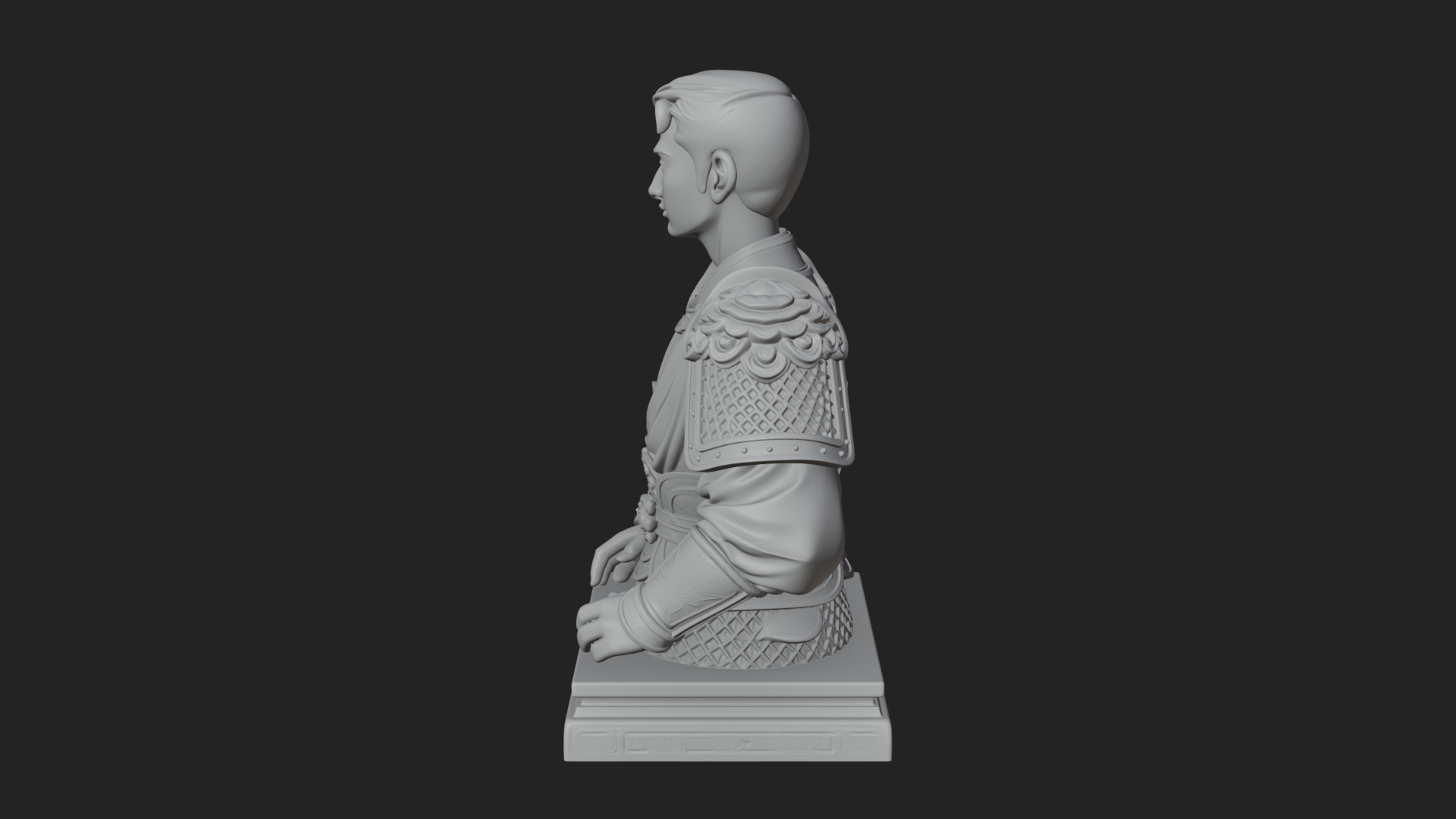 Chinese General Armor Bust Design 20 3D Print Model 3D Model