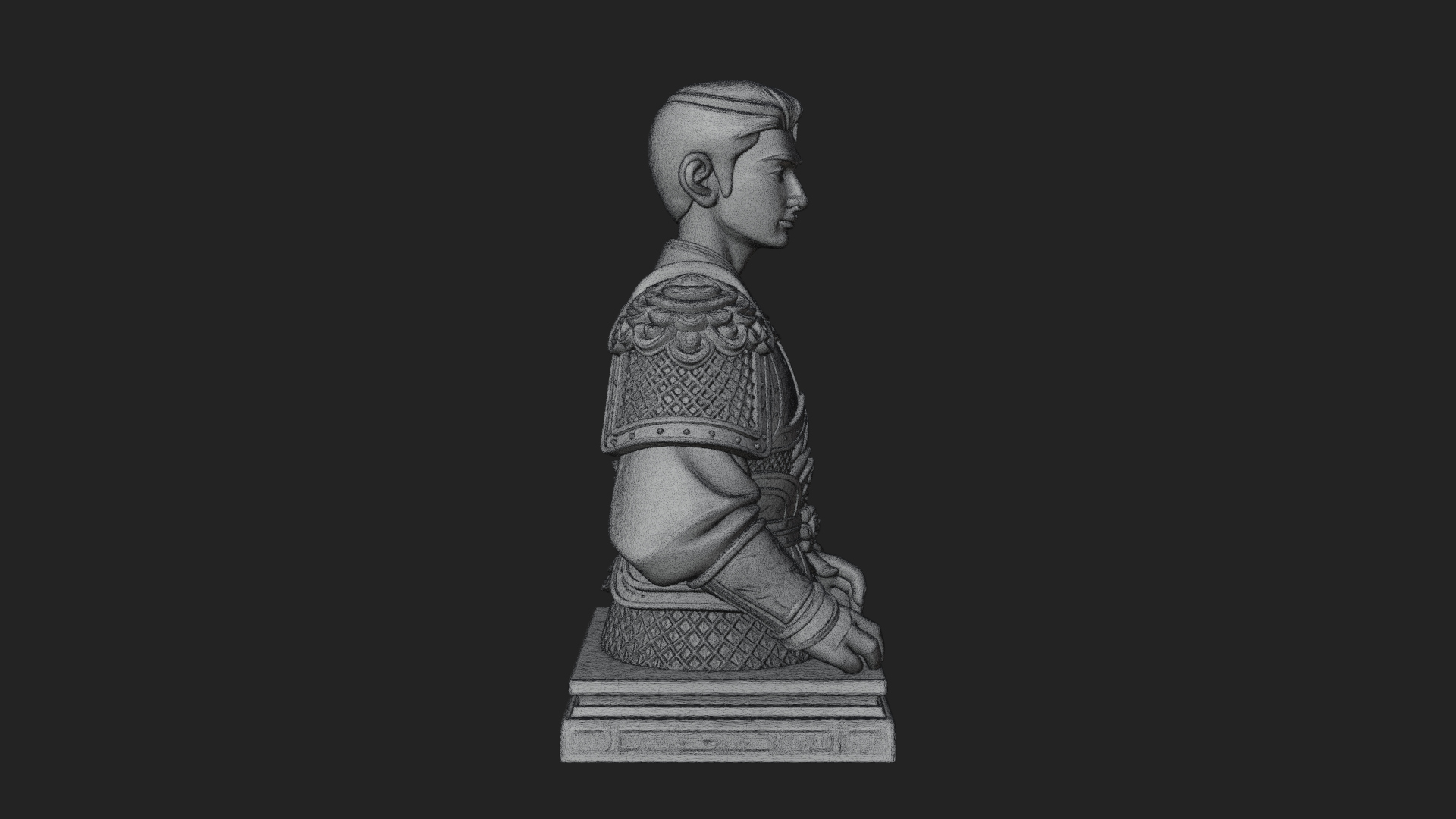 Chinese General Armor Bust Design 20 3D Print Model 3D Model