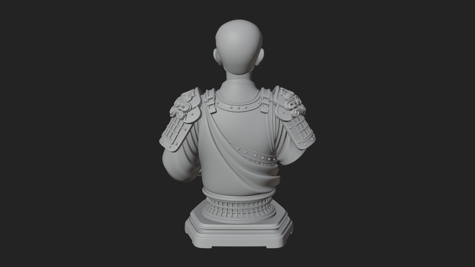 Chinese General Armor Bust Design 21 3D Print Model 3D Model