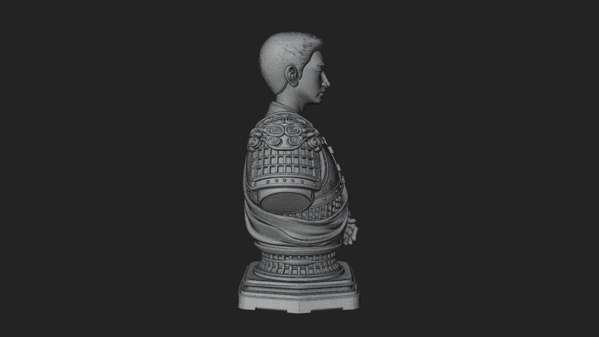 Chinese General Armor Bust Design 21 3D Print Model 3D Model