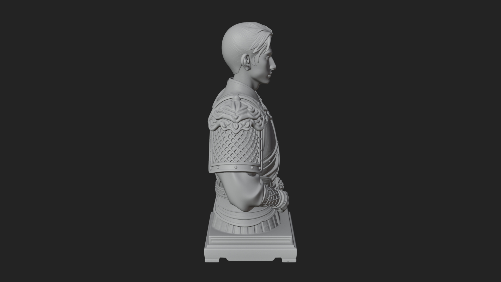 Chinese General Armor Bust Design 22 3D Print Model 3D Model