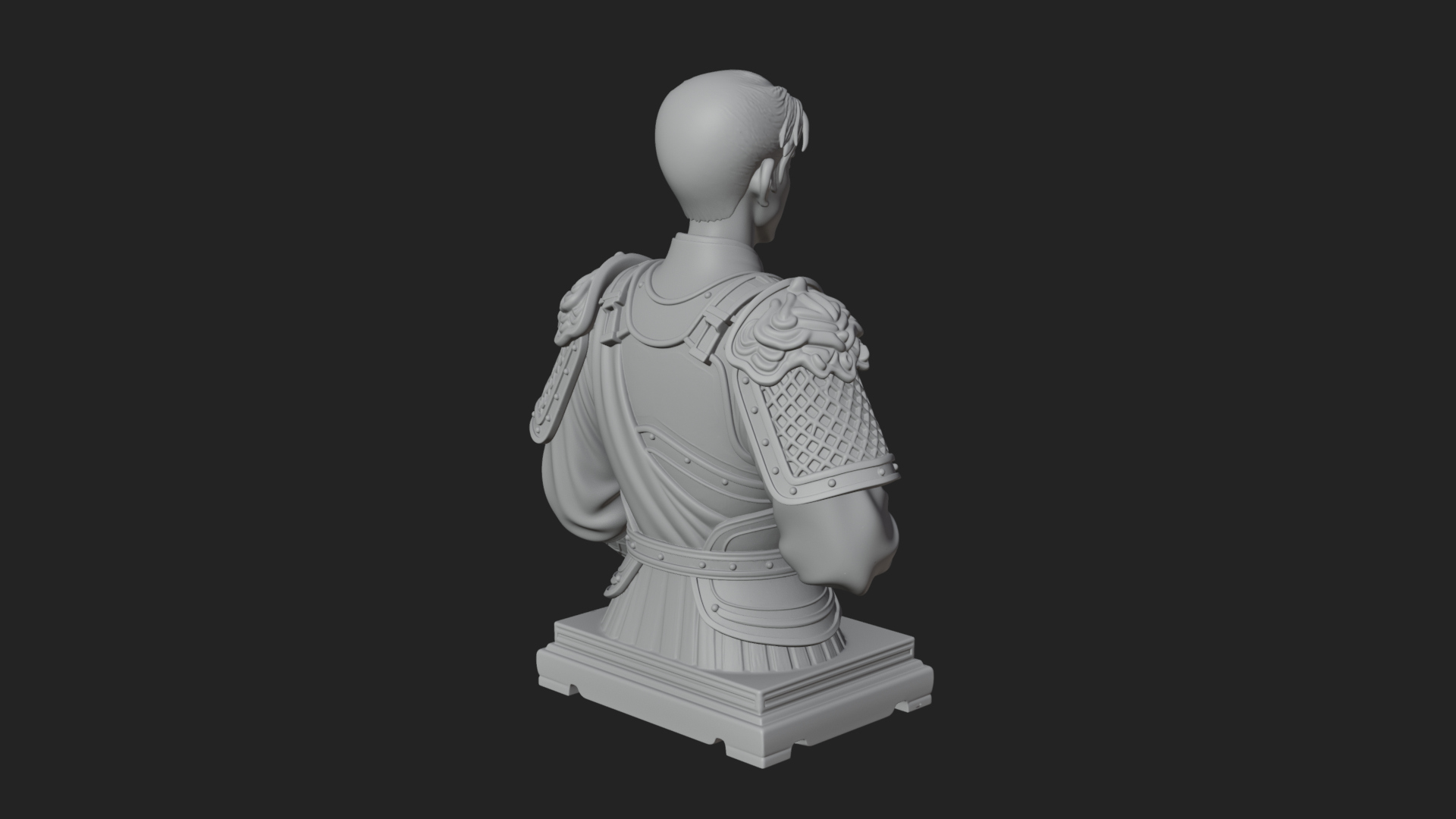 Chinese General Armor Bust Design 22 3D Print Model 3D Model