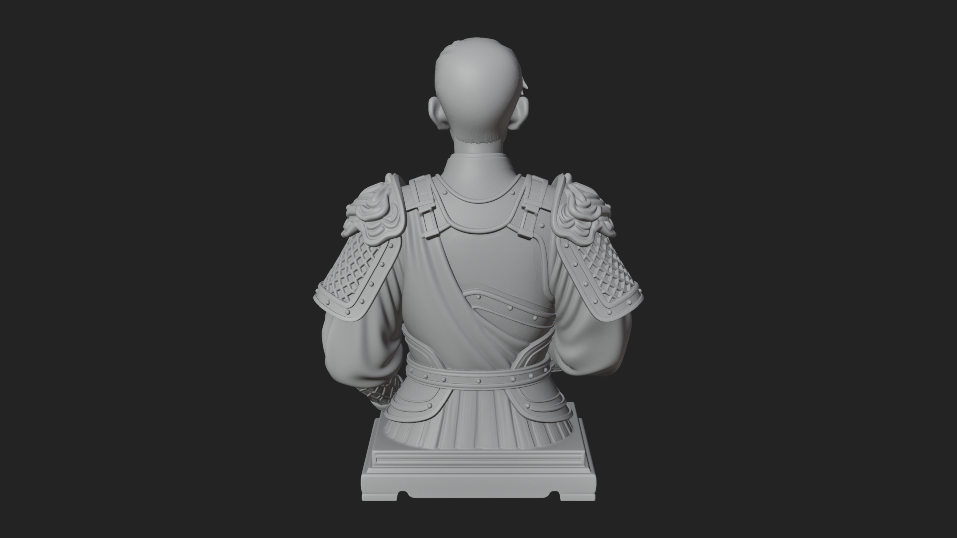 Chinese General Armor Bust Design 22 3D Print Model 3D Model
