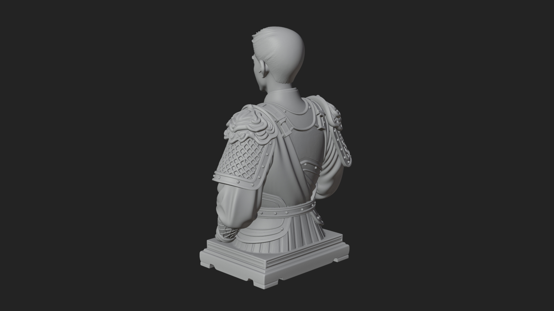 Chinese General Armor Bust Design 22 3D Print Model 3D Model