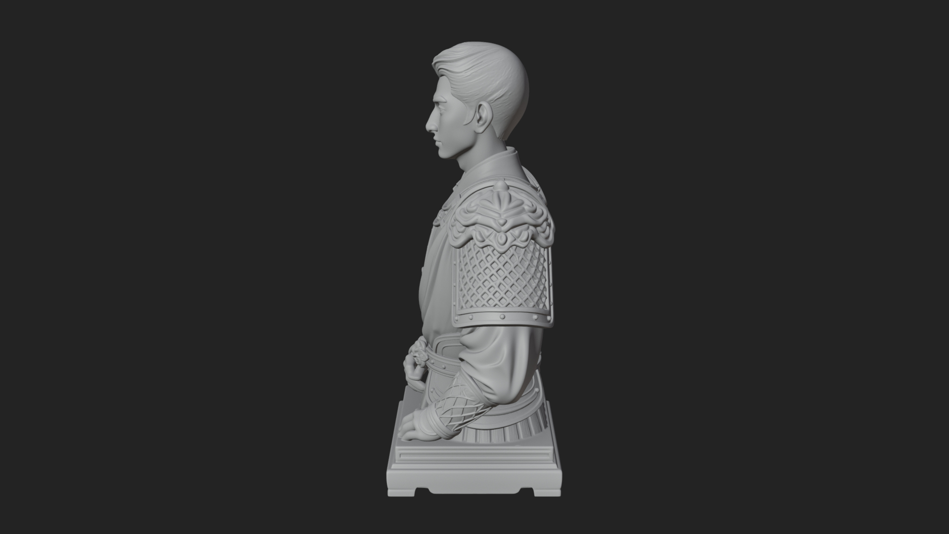 Chinese General Armor Bust Design 22 3D Print Model 3D Model