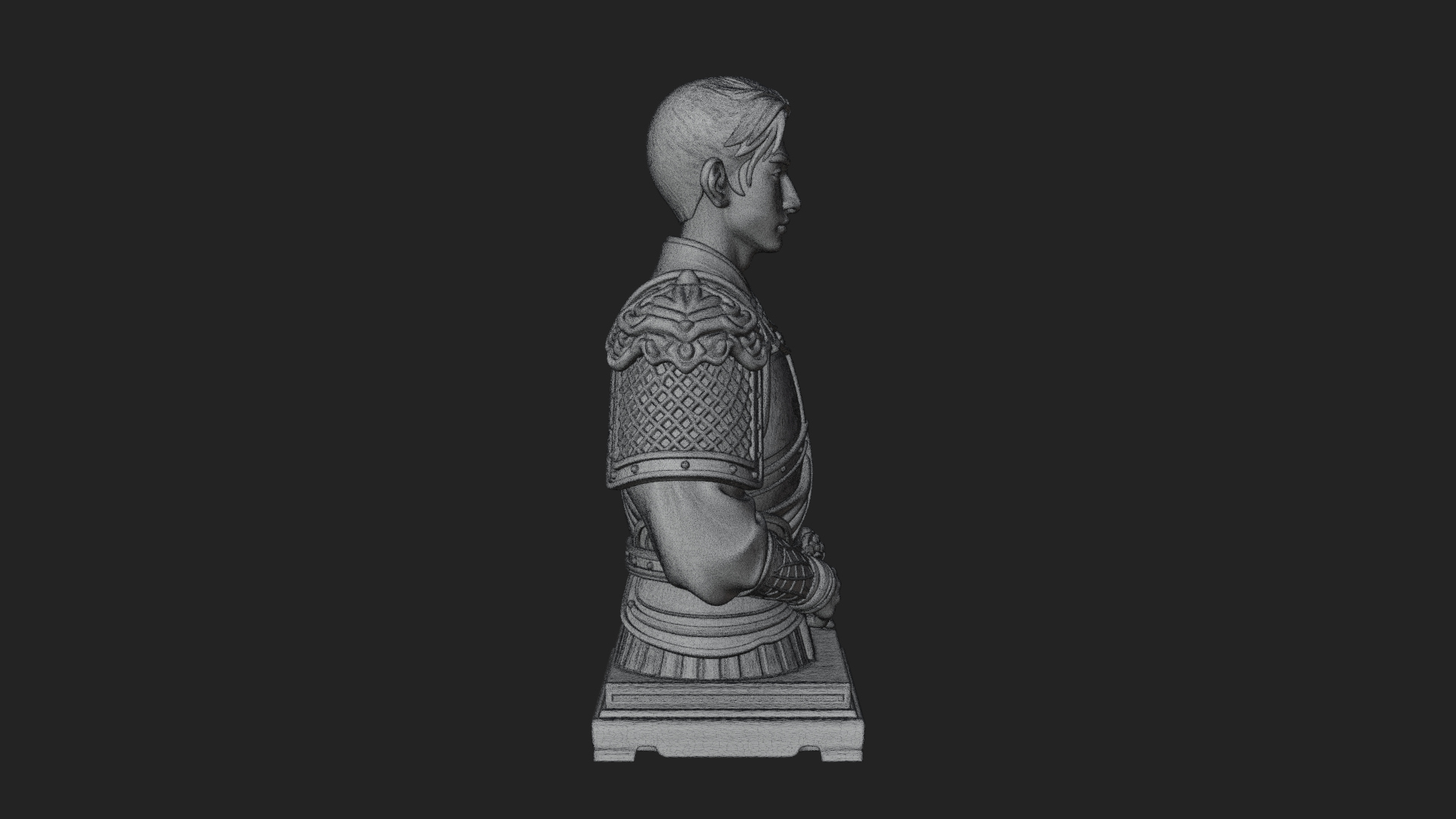 Chinese General Armor Bust Design 22 3D Print Model 3D Model
