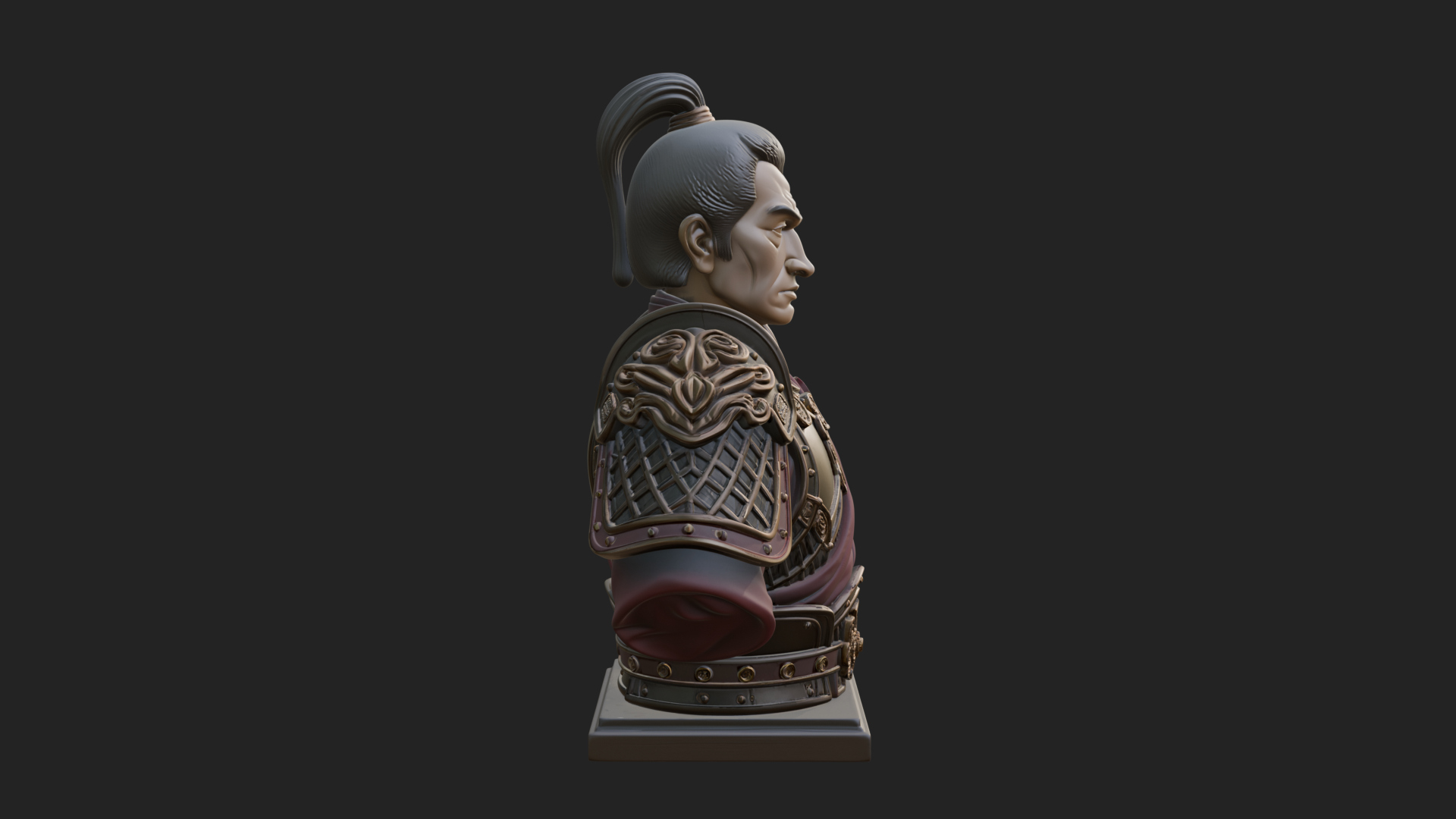Chinese General Armor Bust Design 3 3D Print Model 3D Model