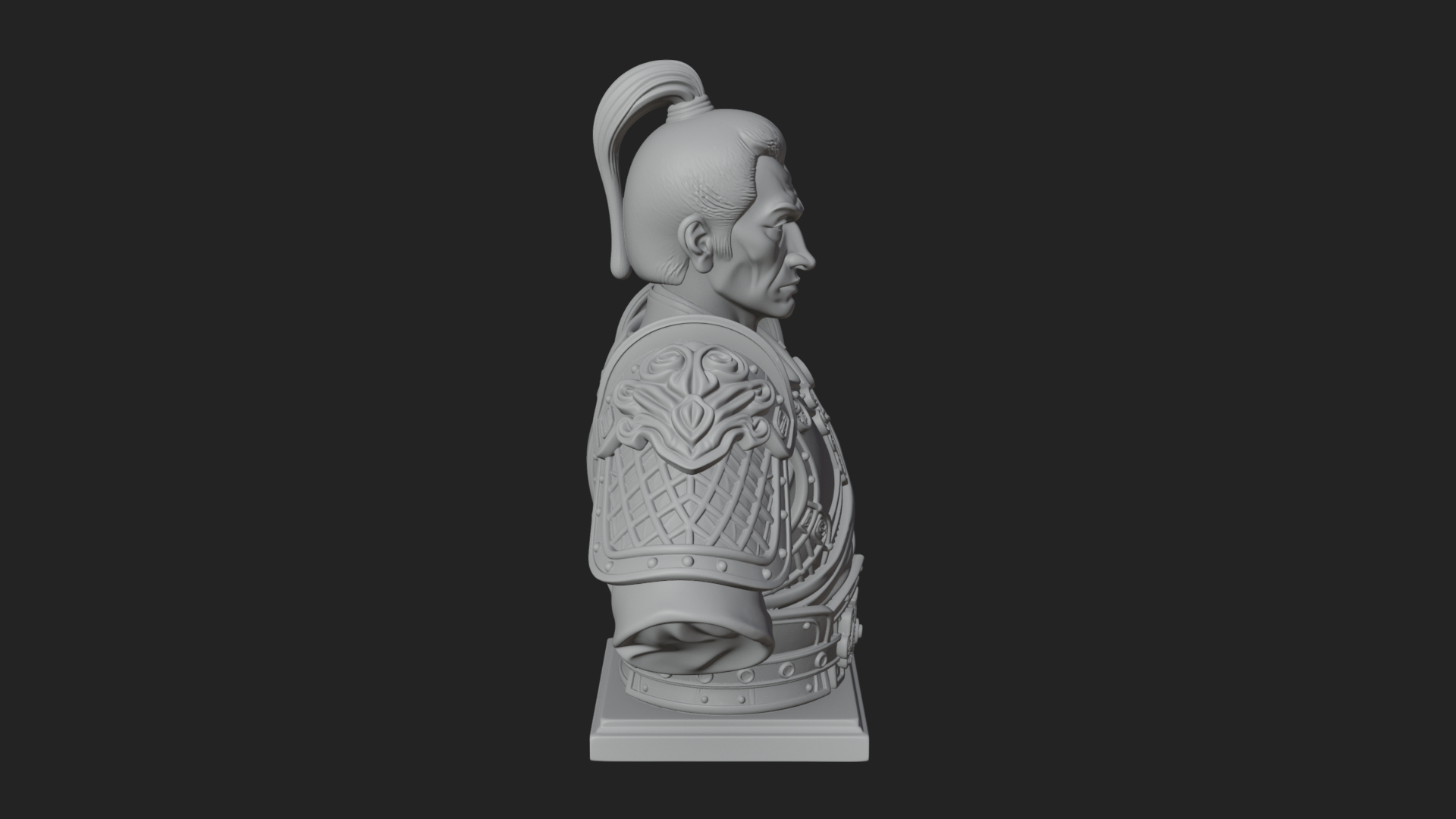 Chinese General Armor Bust Design 3 3D Print Model 3D Model