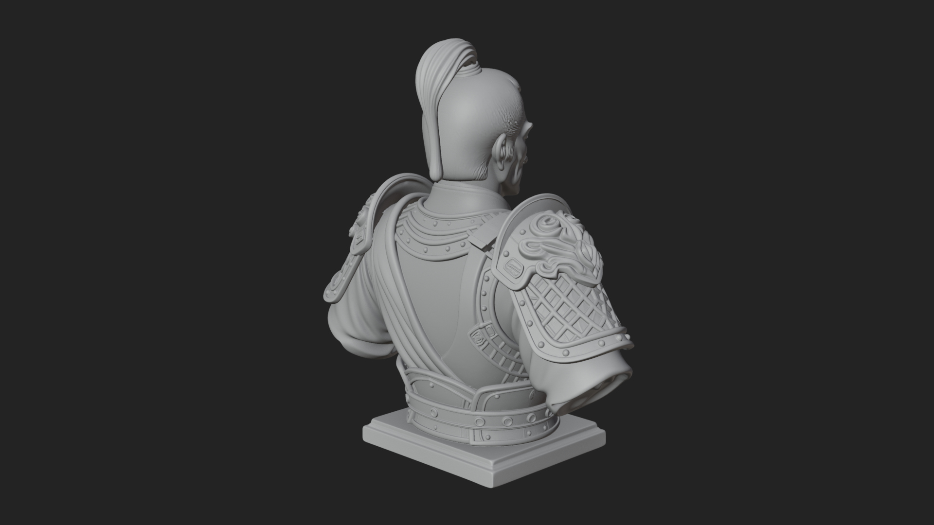 Chinese General Armor Bust Design 3 3D Print Model 3D Model