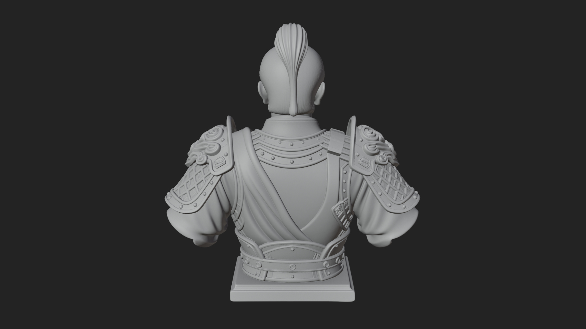 Chinese General Armor Bust Design 3 3D Print Model 3D Model
