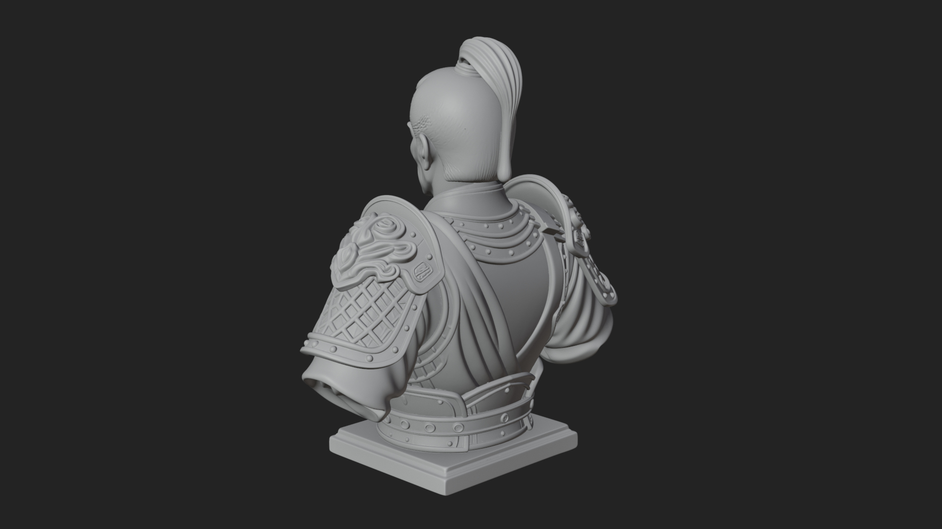 Chinese General Armor Bust Design 3 3D Print Model 3D Model