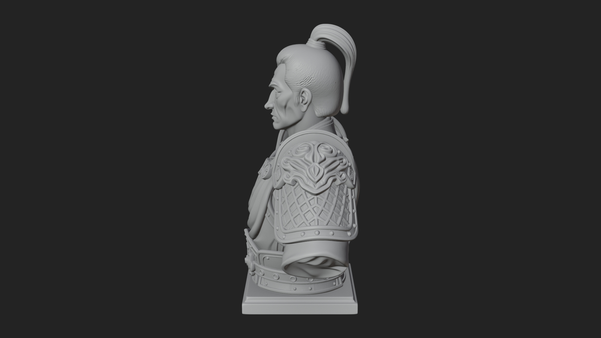 Chinese General Armor Bust Design 3 3D Print Model 3D Model