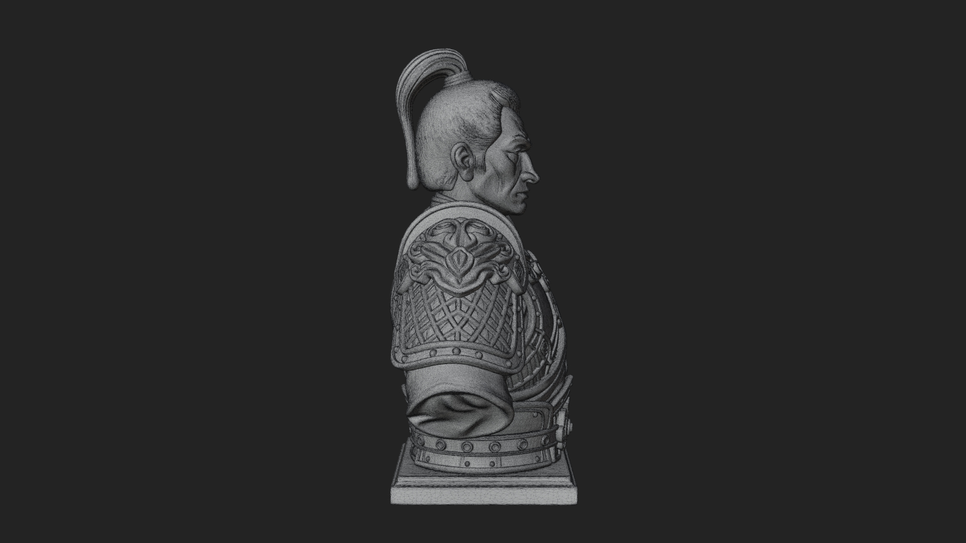 Chinese General Armor Bust Design 3 3D Print Model 3D Model