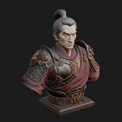 Chinese General Armor Bust Design 3 3D Print Model