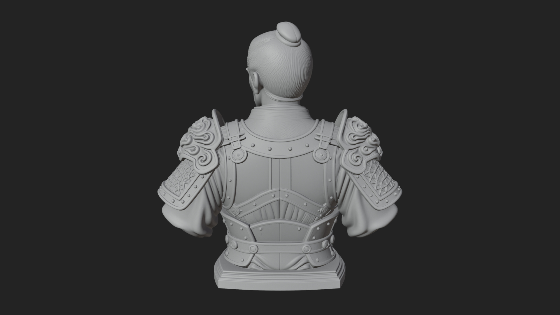 Chinese General Armor Bust Design 4 3D Print Model 3D Model