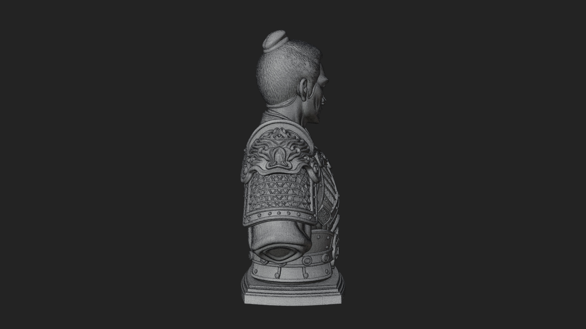 Chinese General Armor Bust Design 4 3D Print Model 3D Model
