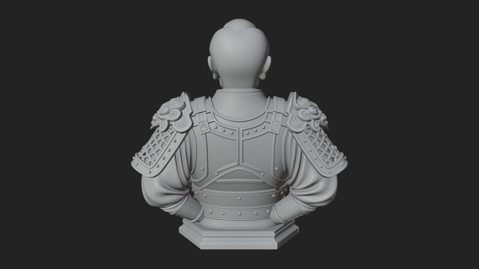 Chinese General Armor Bust Design 5 3D Print Model 3D Model