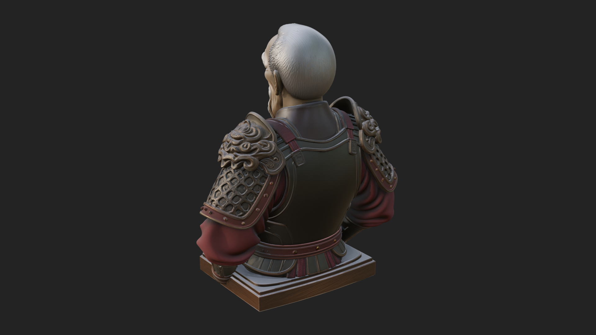 Chinese General Armor Bust Design 7 3D Print Model 3D Model