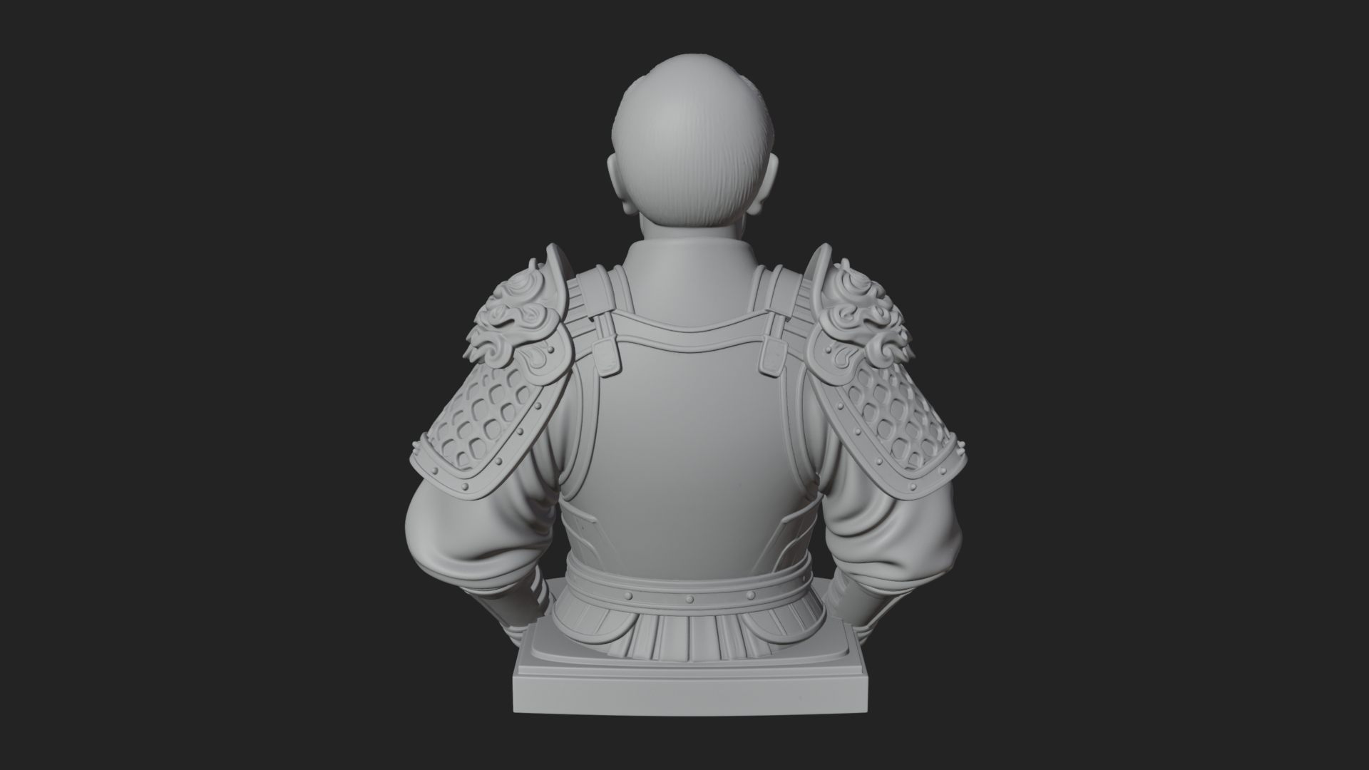 Chinese General Armor Bust Design 7 3D Print Model 3D Model