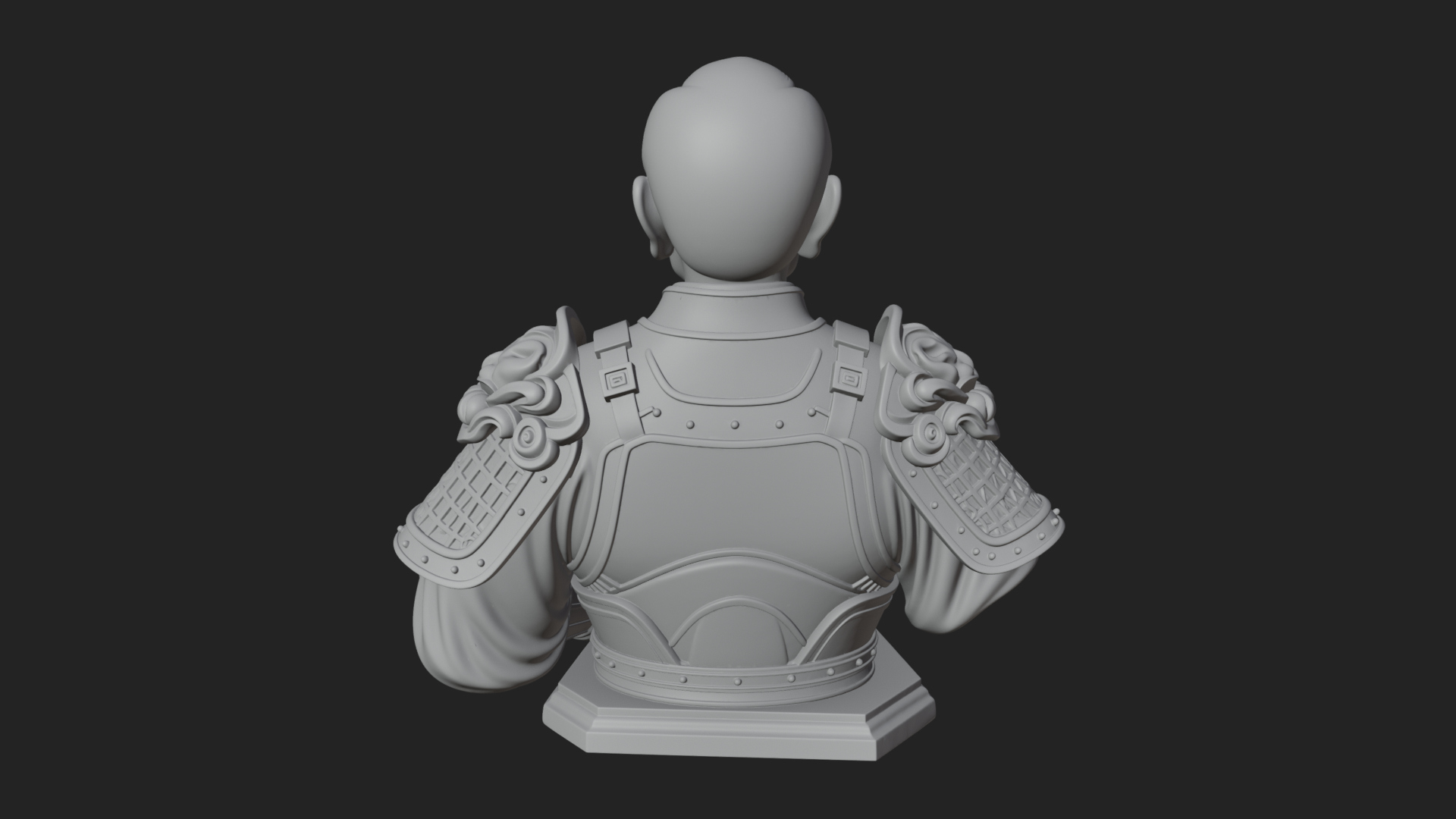 Chinese General Armor Bust Design 8 3D Print Model 3D Model